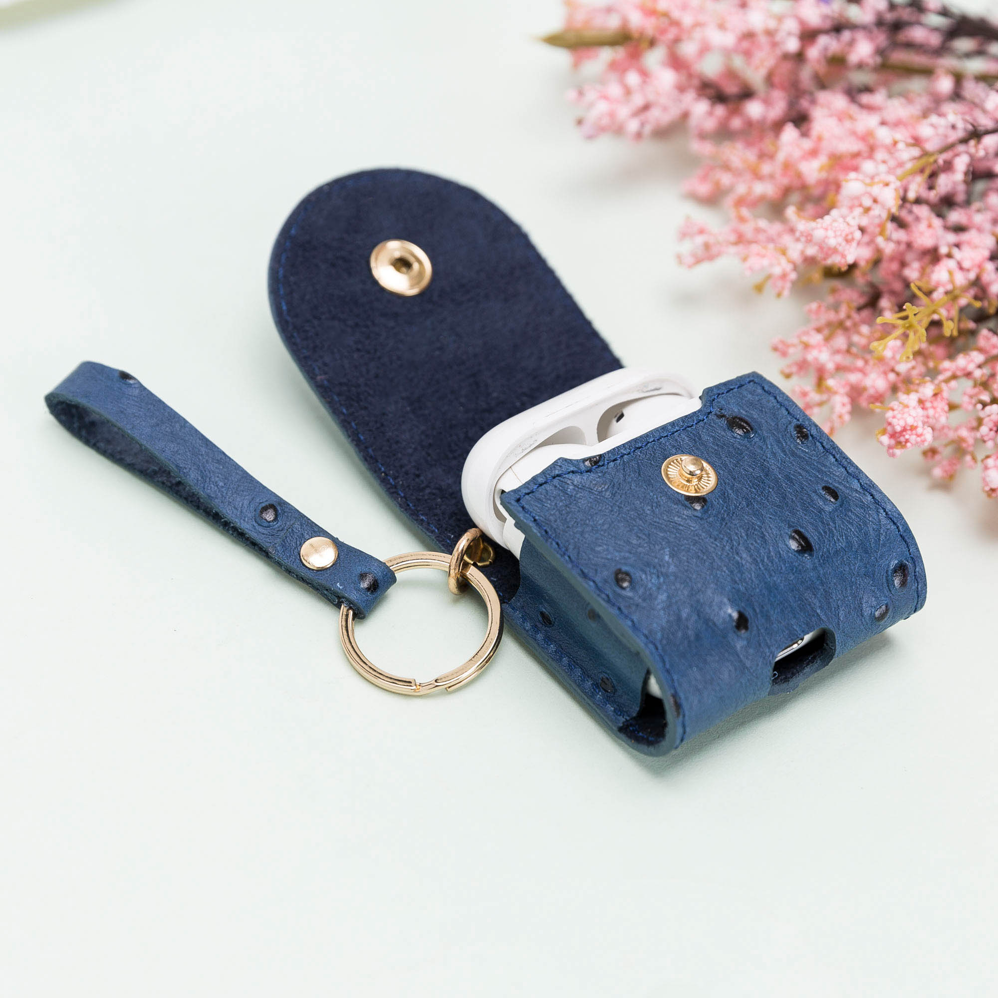 Mai Leather Case for AirPods 1 & 2 - BLUE - saracleather