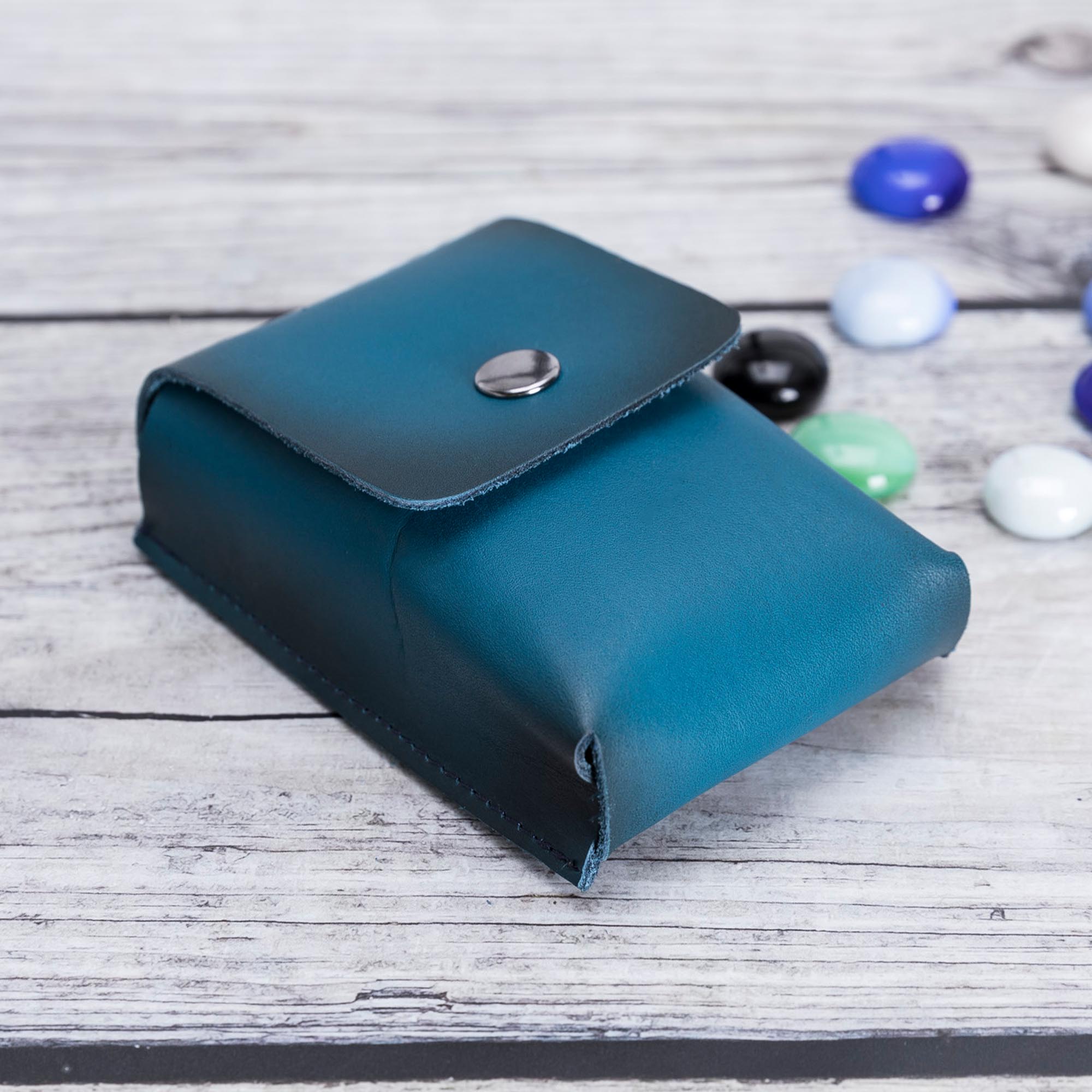 Troy Leather Case for Cigarette - EFFECT BLUE - saracleather