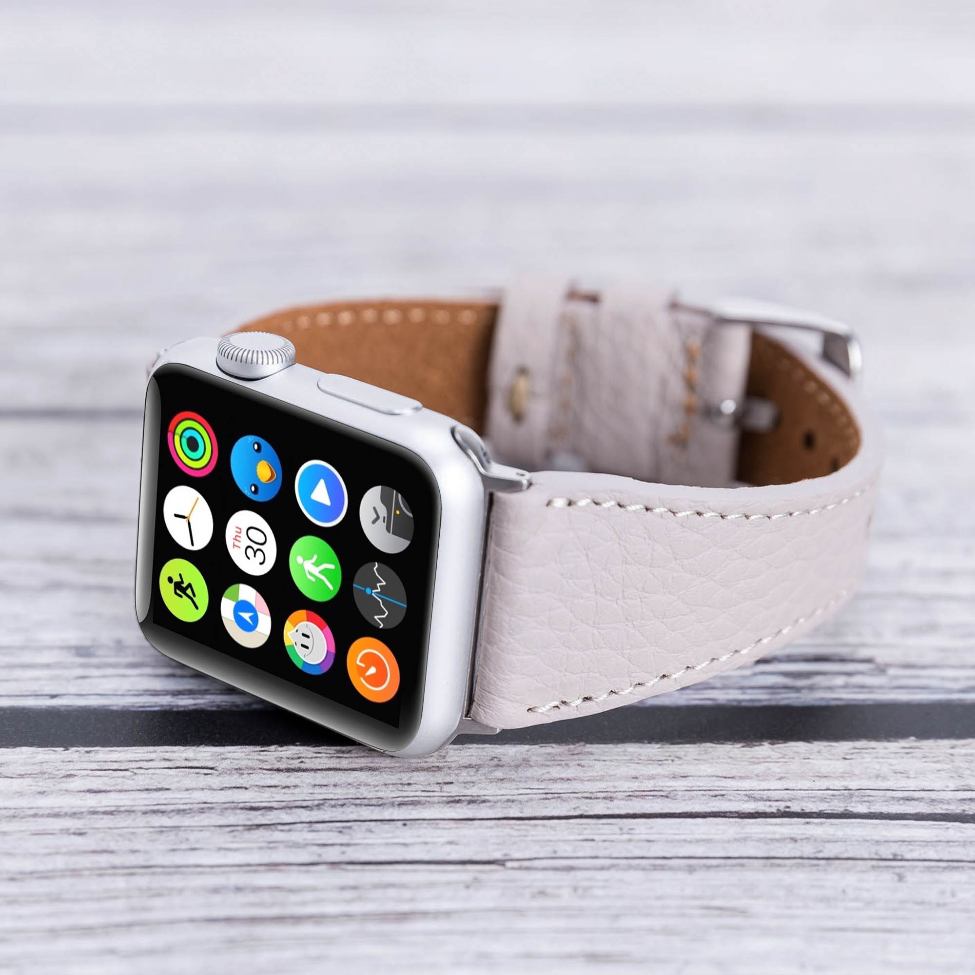 Full Grain Leather Band for Apple Watch - GRAY - saracleather