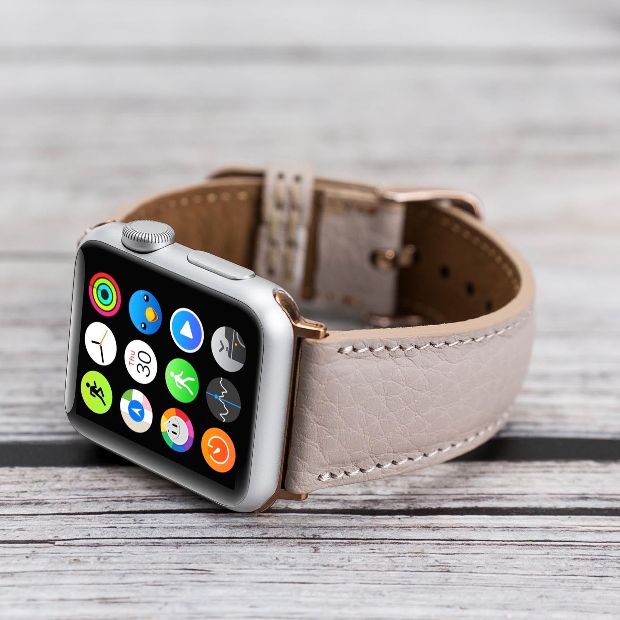 Full Grain Leather Band for Apple Watch - GREY - saracleather