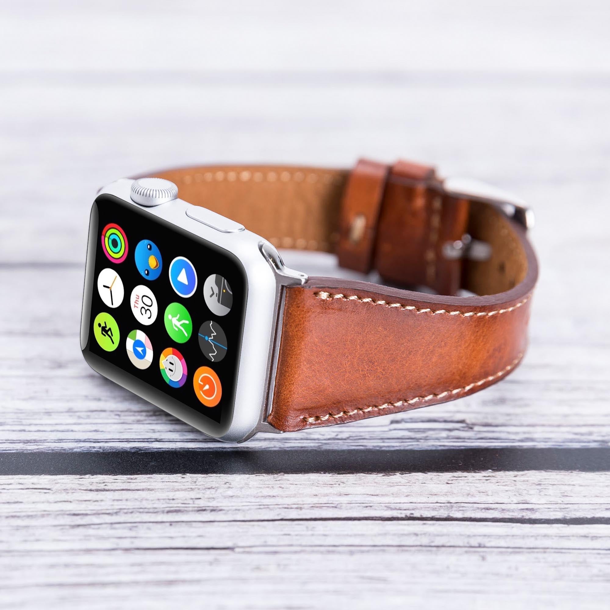 Full Grain Leather Band for Apple Watch - EFFECT BROWN - saracleather