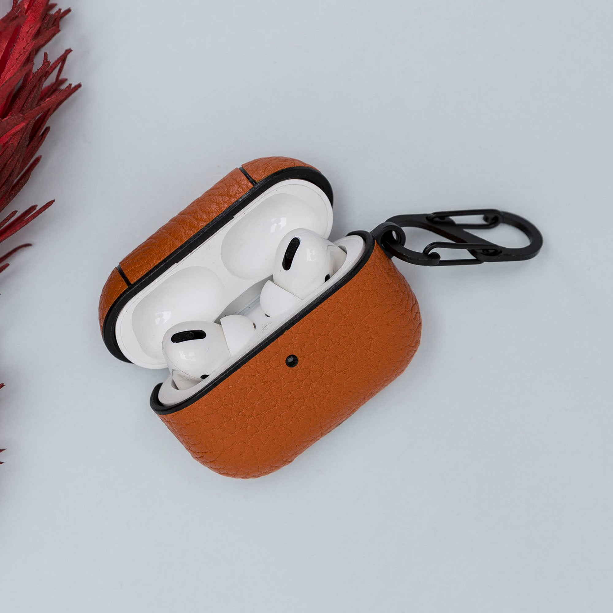 Juni Leather Capsule Case for AirPods Pro - ORANGE - saracleather