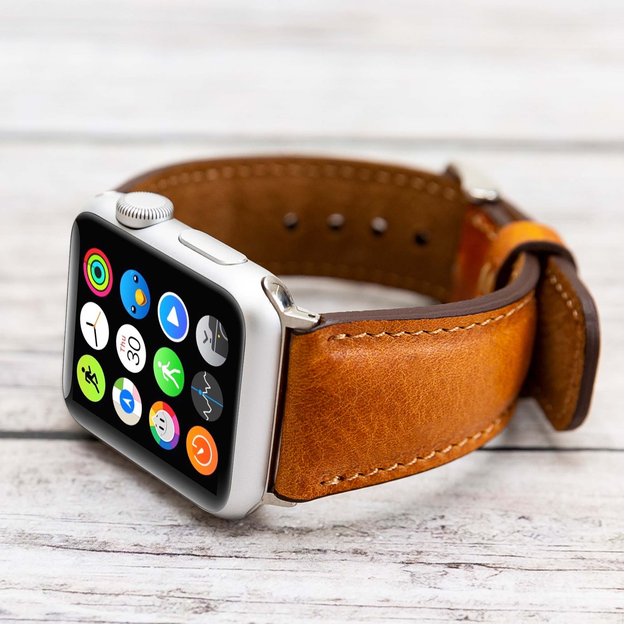 Full Grain Leather Band for Apple Watch - TAN - saracleather