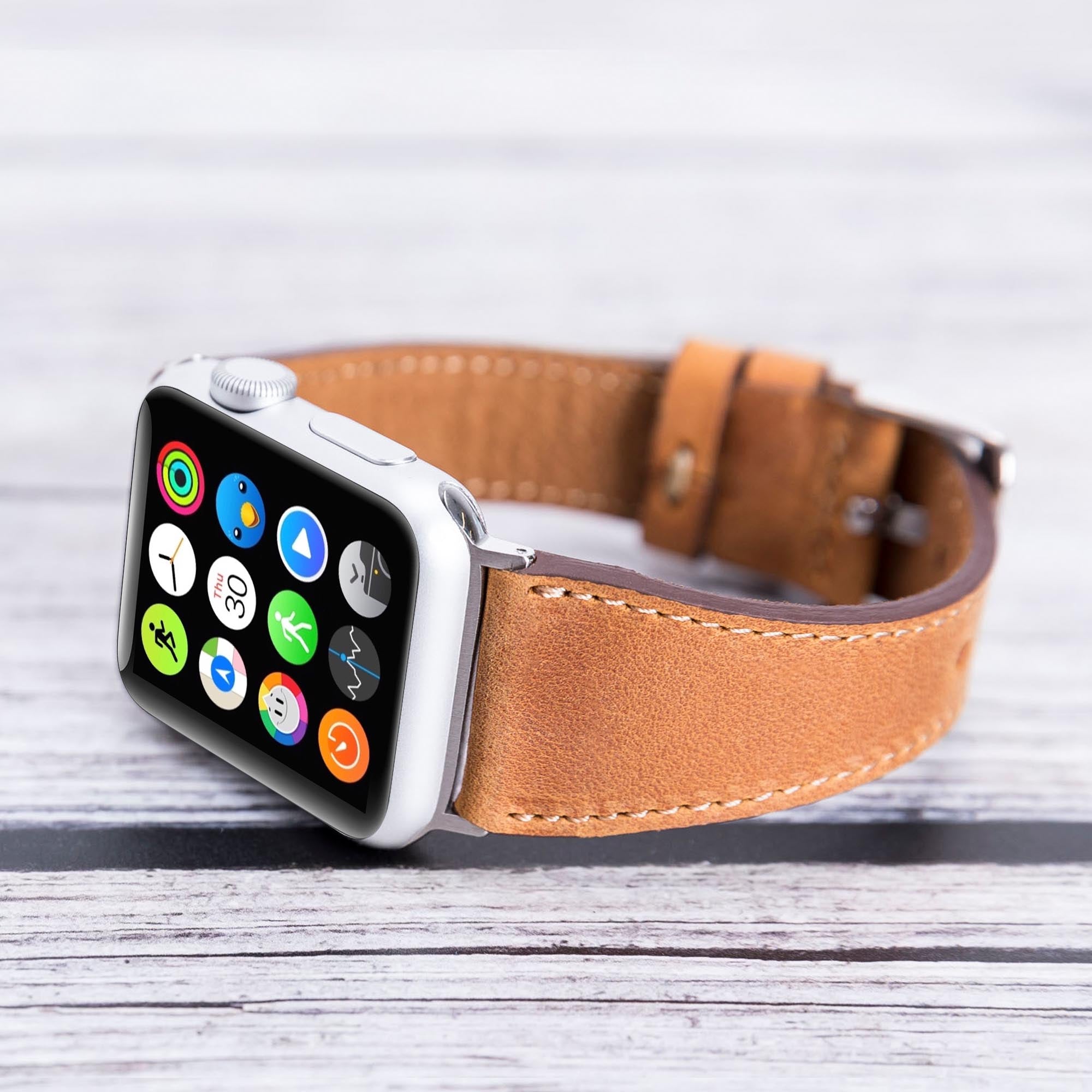 Full Grain Leather Band for Apple Watch - TAN - saracleather