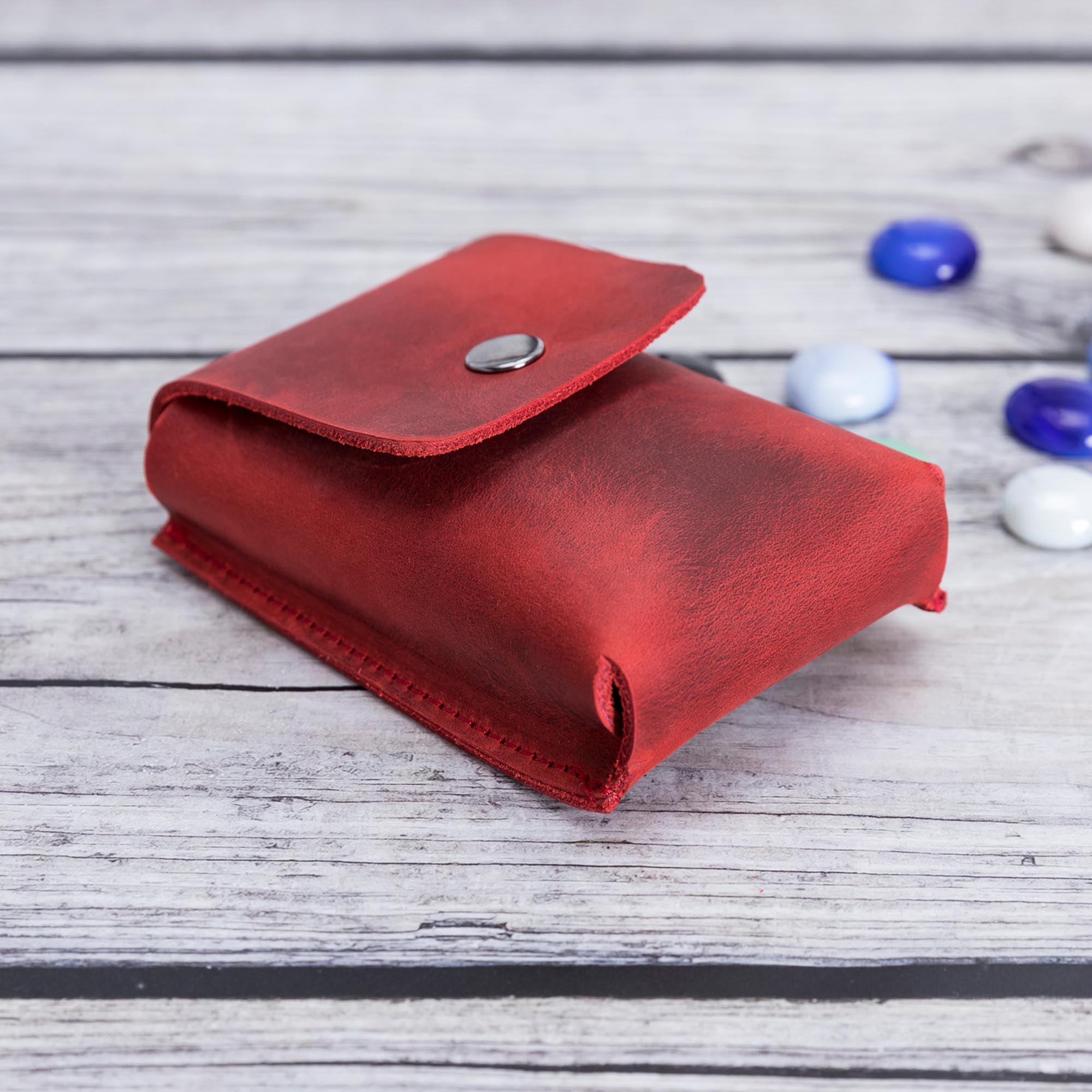 Troy Leather Case for Cigarette - RED - saracleather