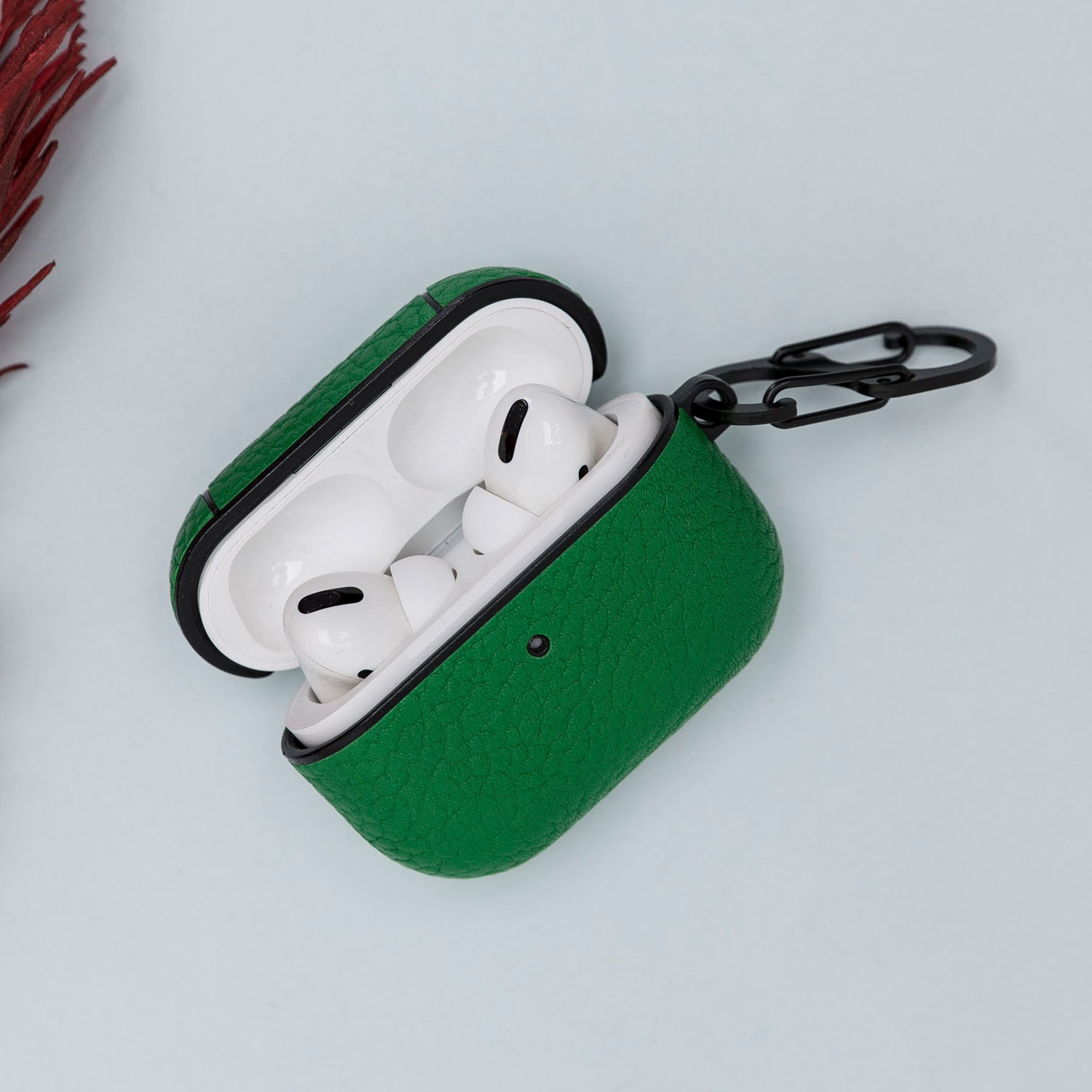 Juni Leather Capsule Case for AirPods Pro - GREEN - saracleather