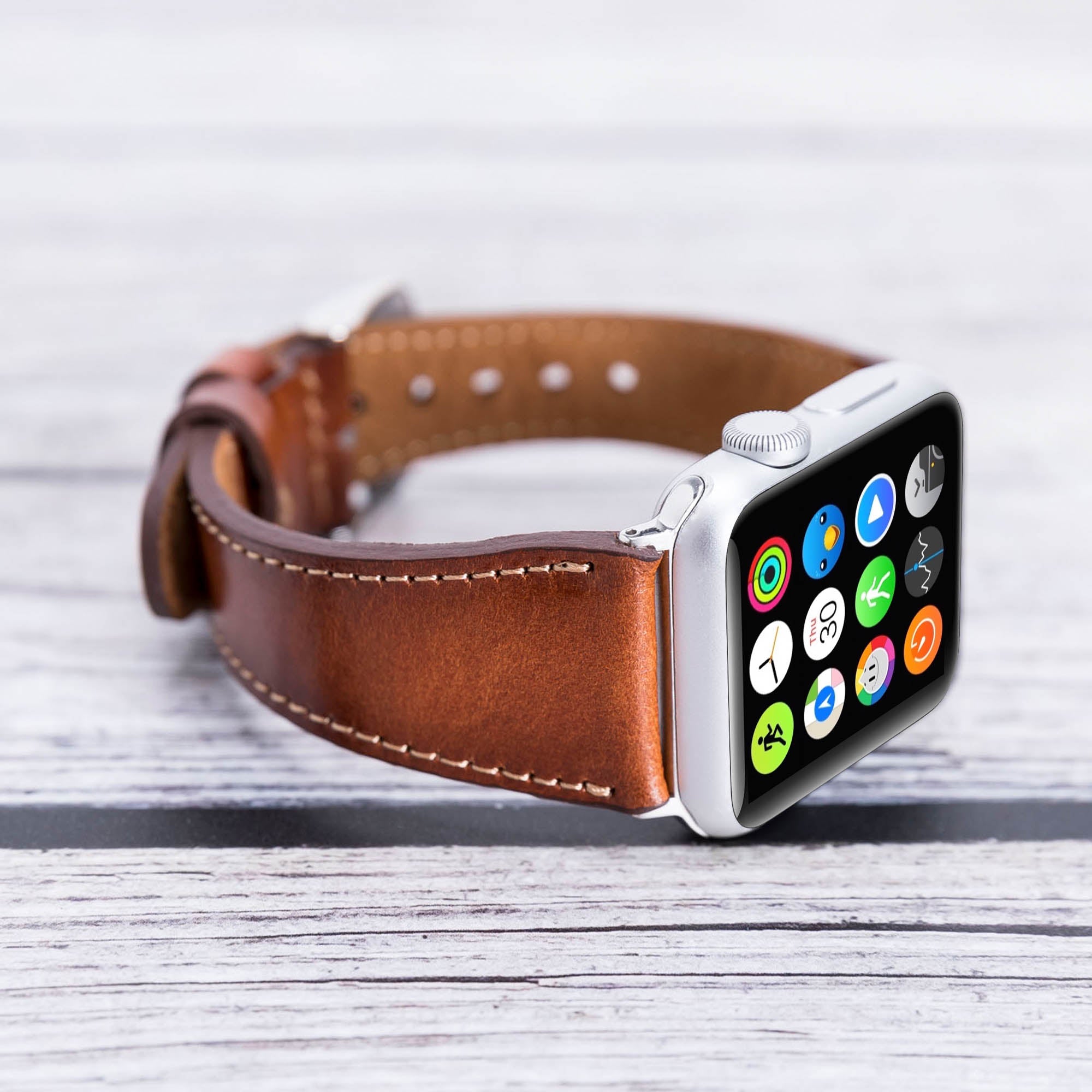 Full Grain Leather Band for Apple Watch - EFFECT BROWN - saracleather