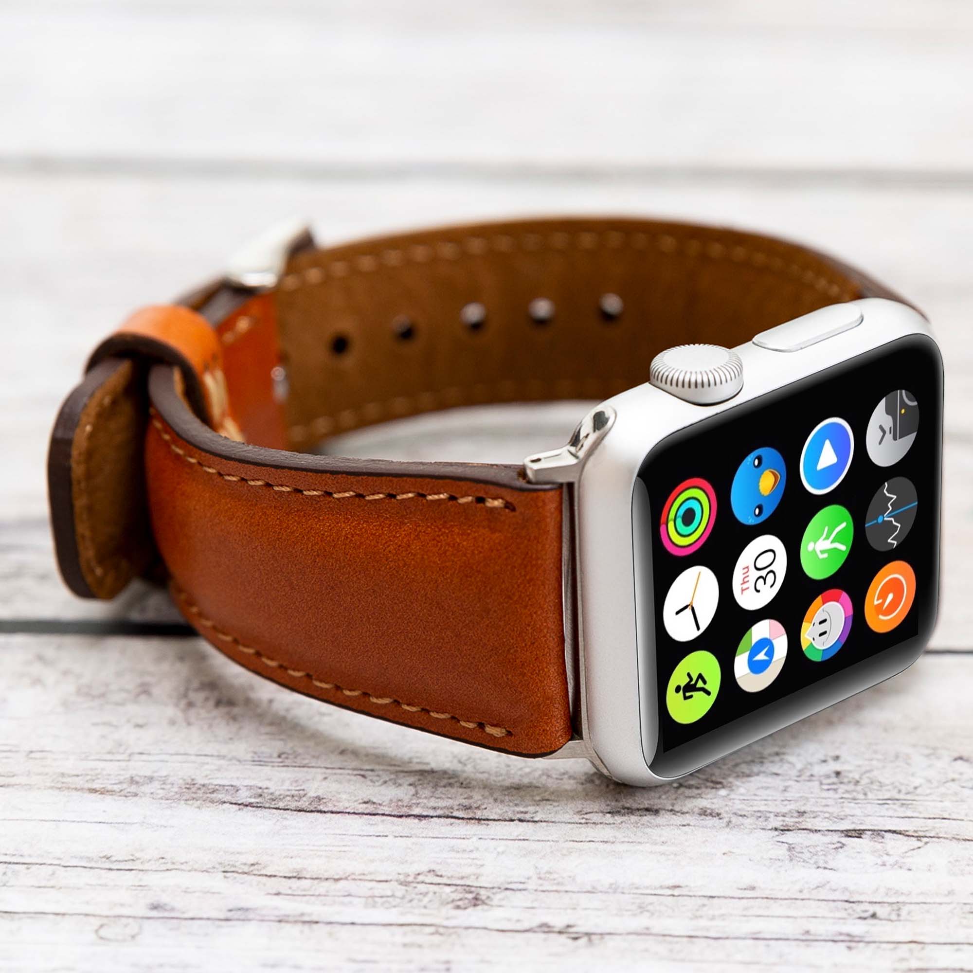 Full Grain Leather Band for Apple Watch - TAN - saracleather