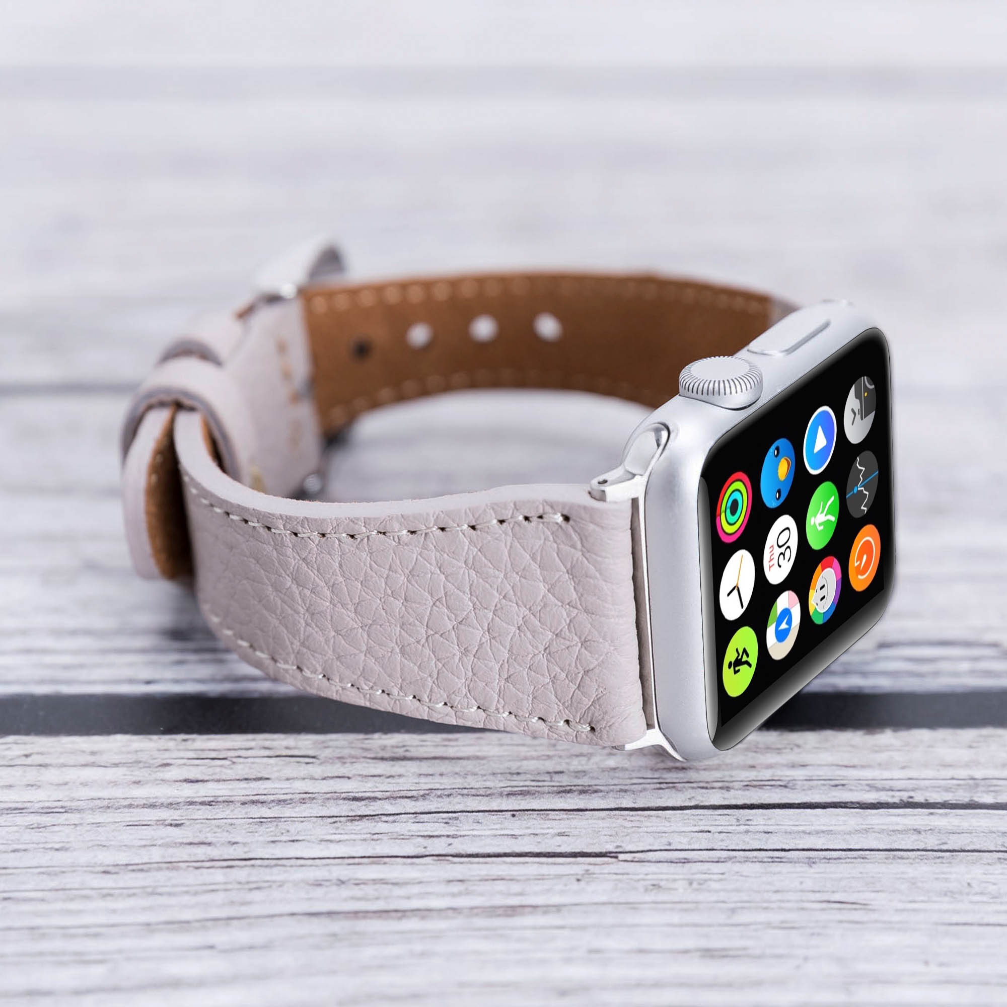 Full Grain Leather Band for Apple Watch - GRAY - saracleather