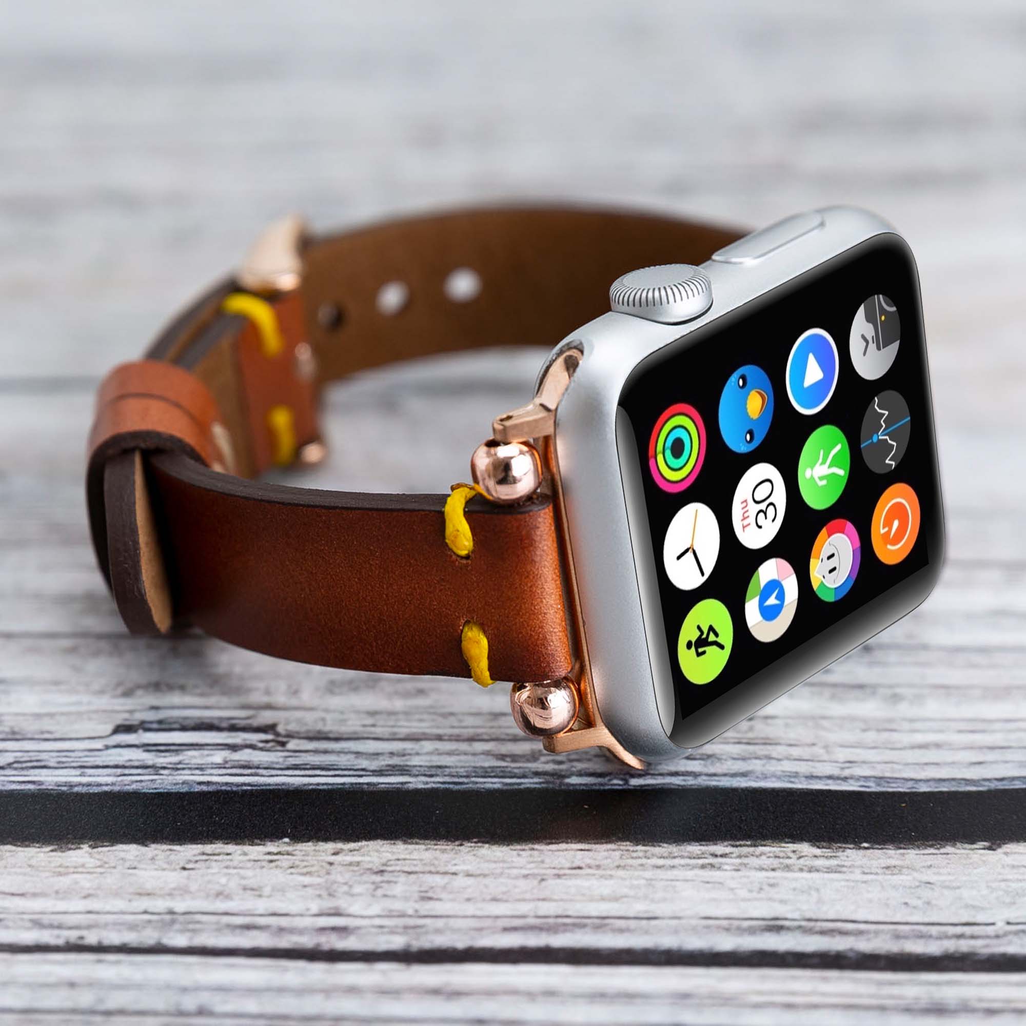 Ferro Strap - Full Grain Leather Band for Apple Watch - EFFECT BROWN - saracleather