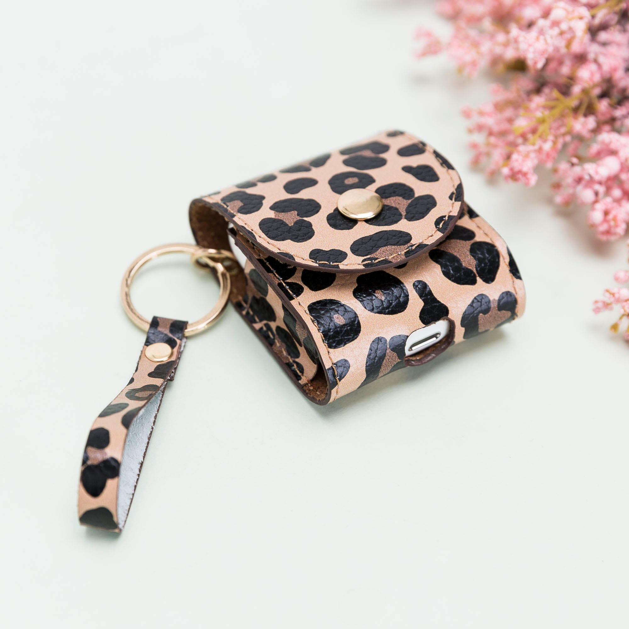 Mai Leather Case for AirPods 1 & 2 - LEOPARD PATTERNED - saracleather