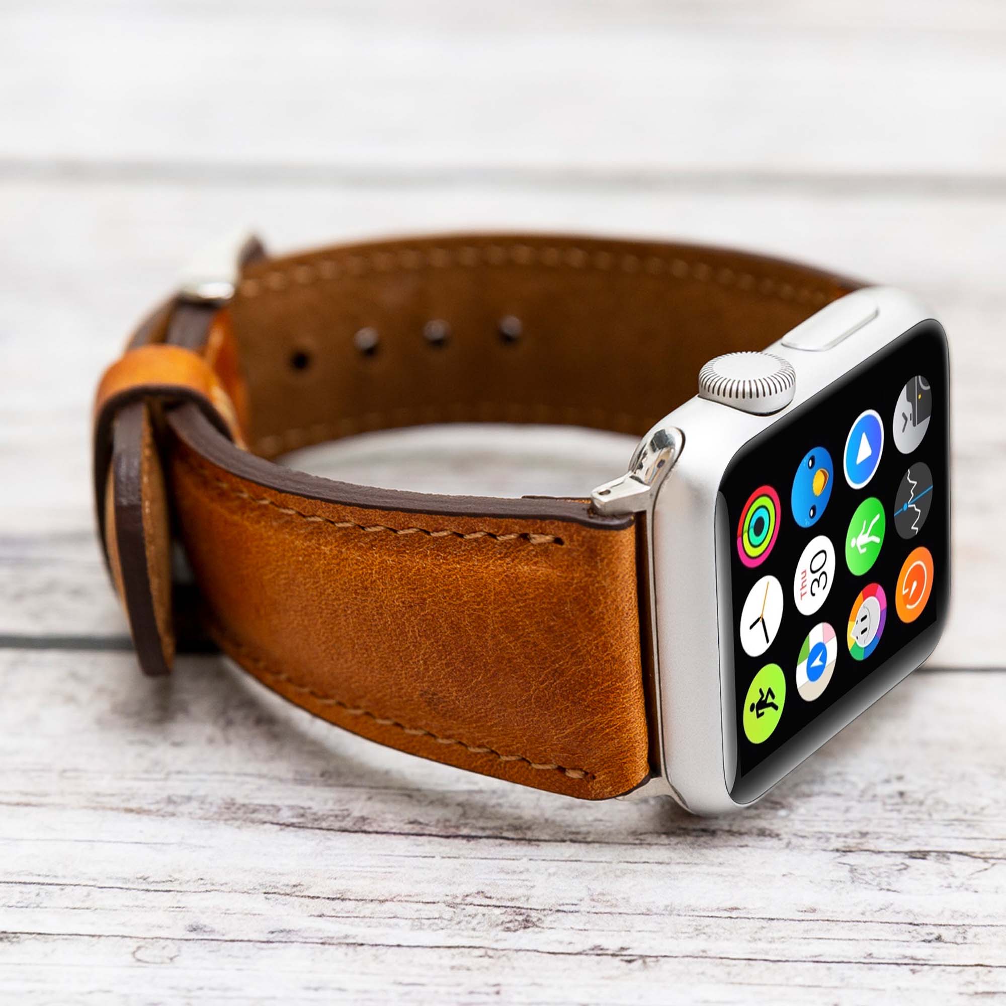 Full Grain Leather Band for Apple Watch - TAN - saracleather