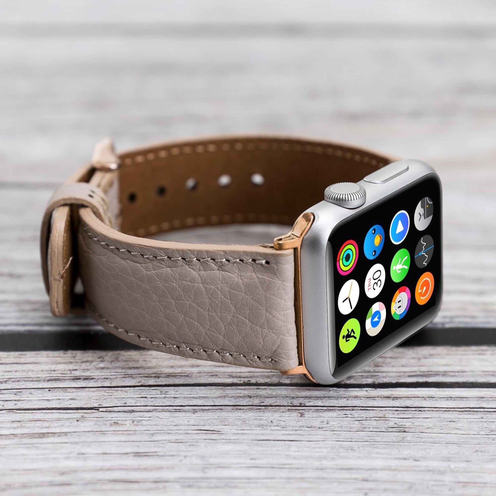 Full Grain Leather Band for Apple Watch - GREY - saracleather