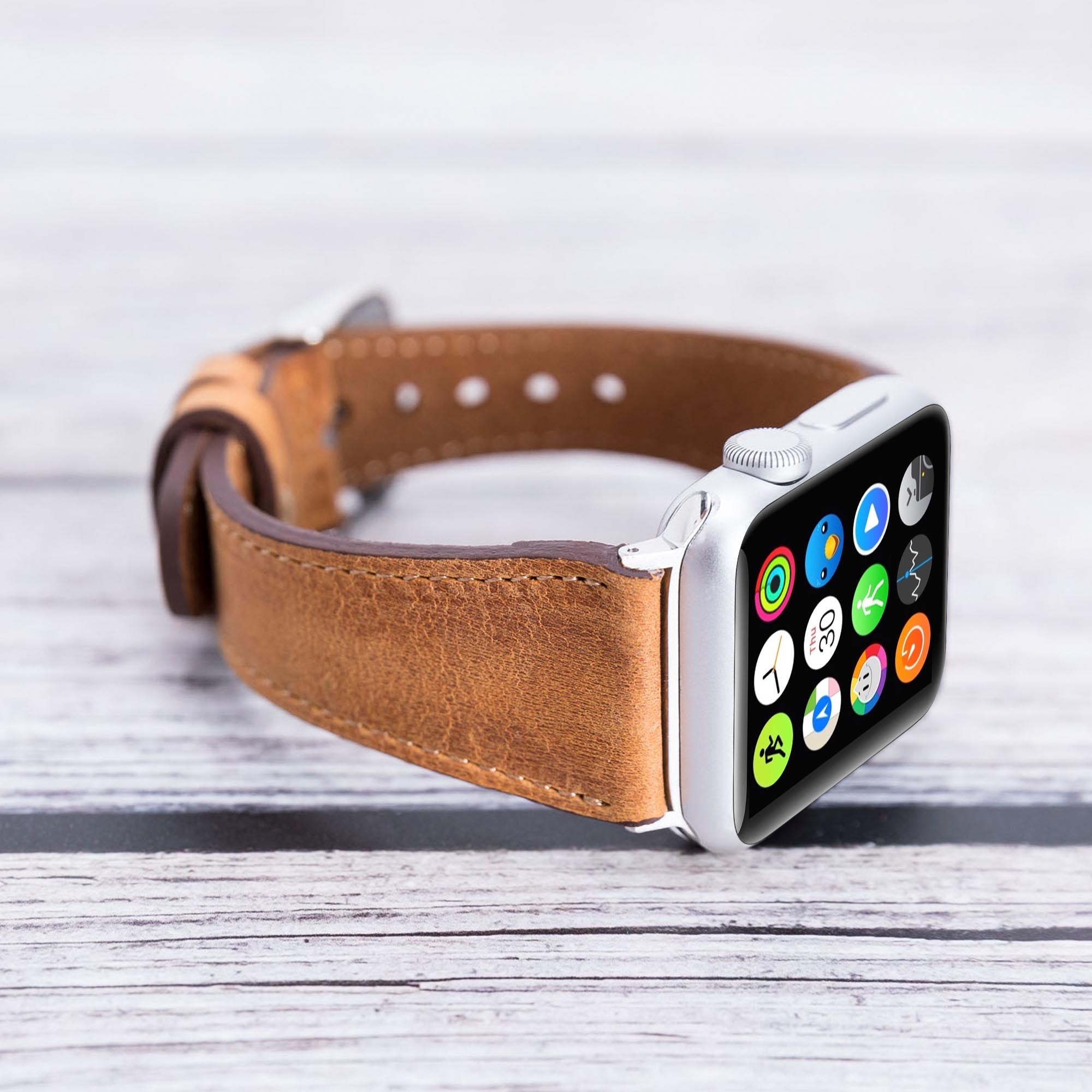 Full Grain Leather Band for Apple Watch - TAN - saracleather