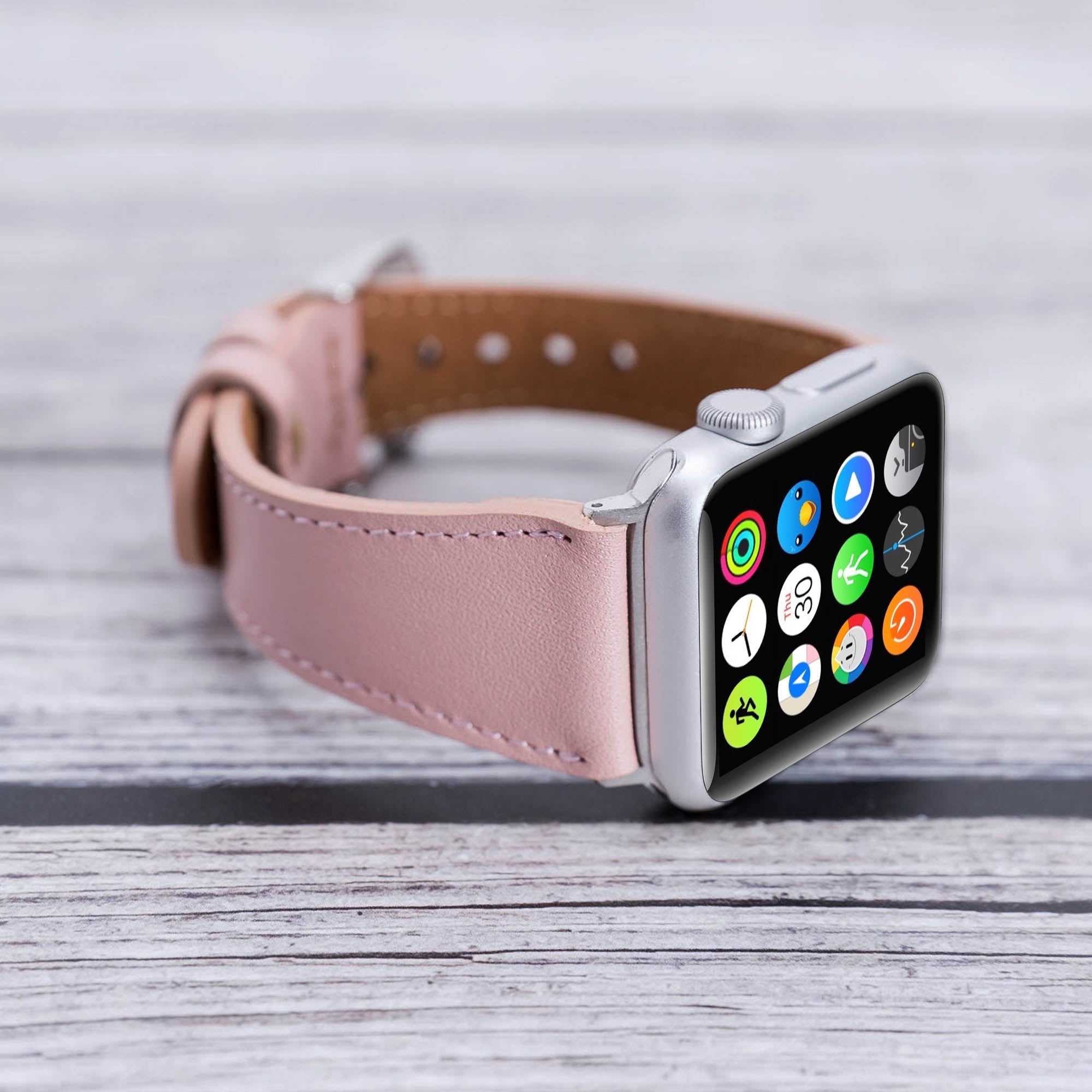 Full Grain Leather Band for Apple Watch - PINK - saracleather