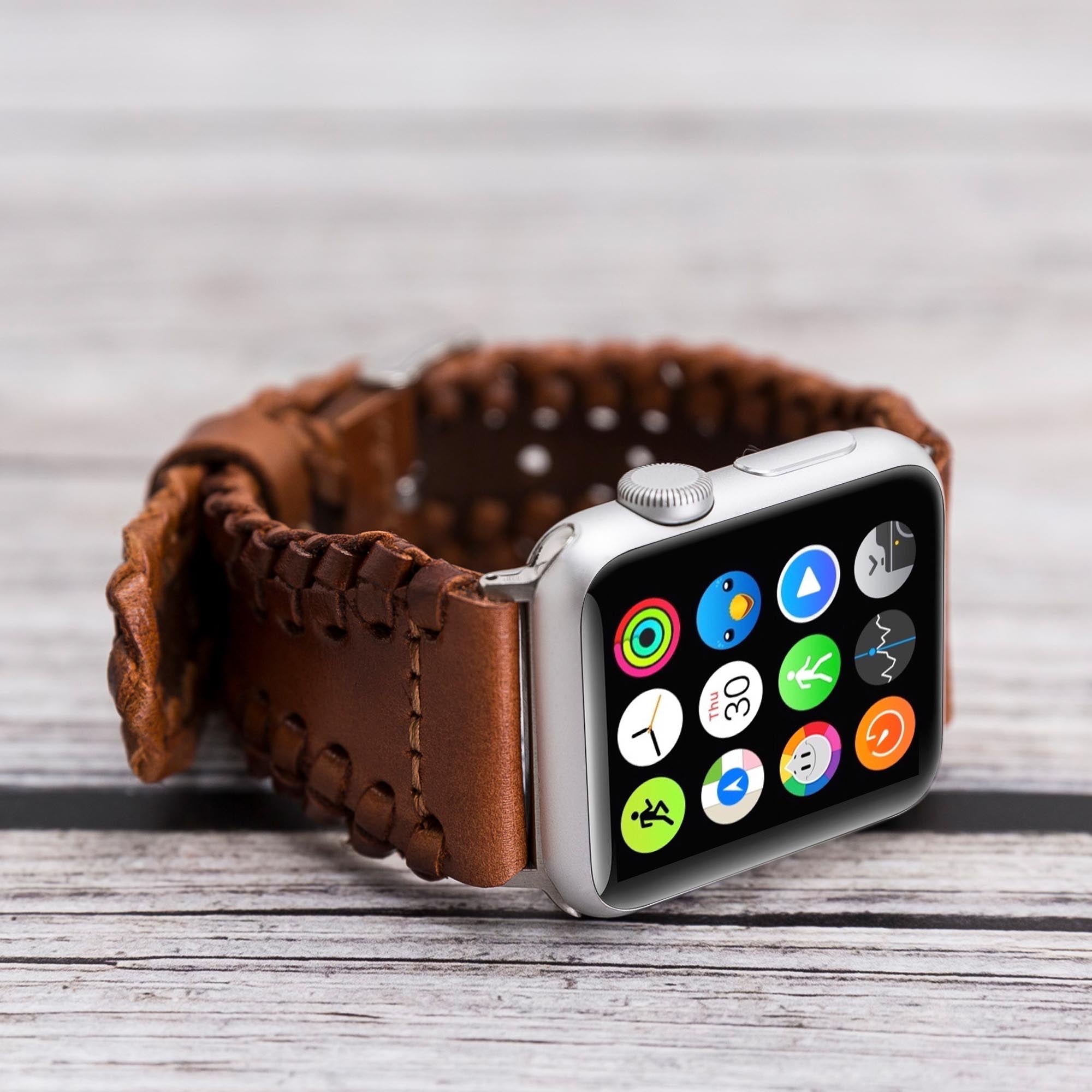 Full Grain Leather Band for Apple Watch - EFFECT BROWN - saracleather