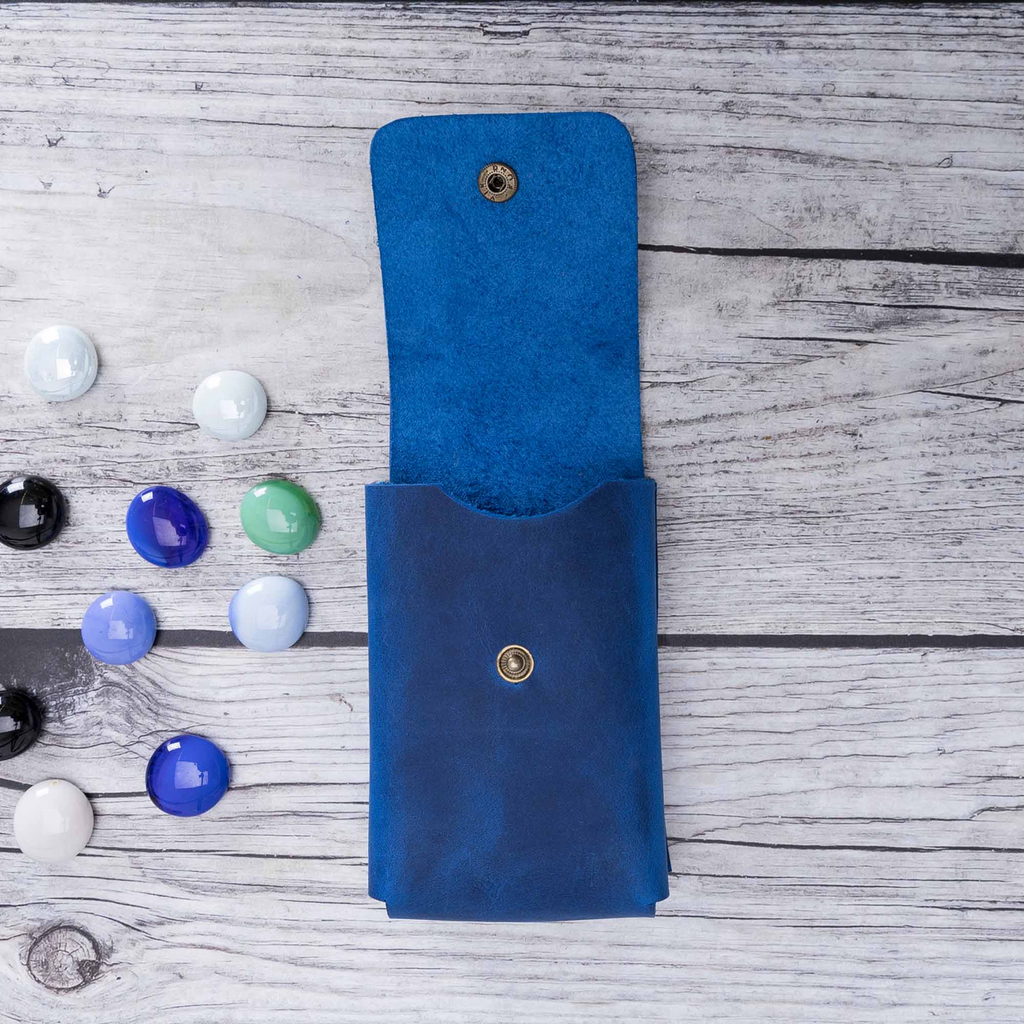 Troy Leather Case for Cigarette - BLUE - saracleather