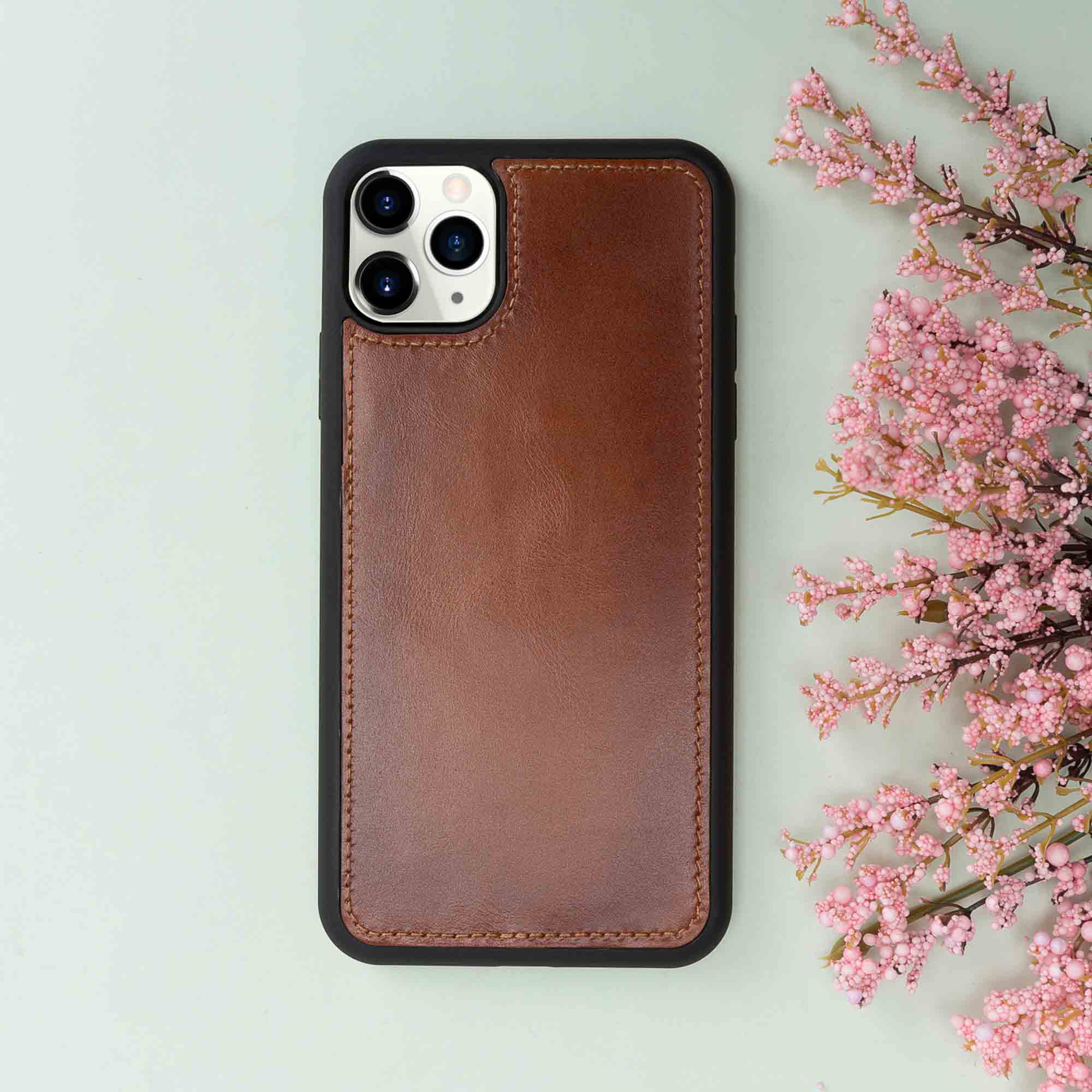 Magic Magnetic Detachable Leather Wallet Case for iPhone 11 Pro (5.8") - EFFECT BROWN - saracleather