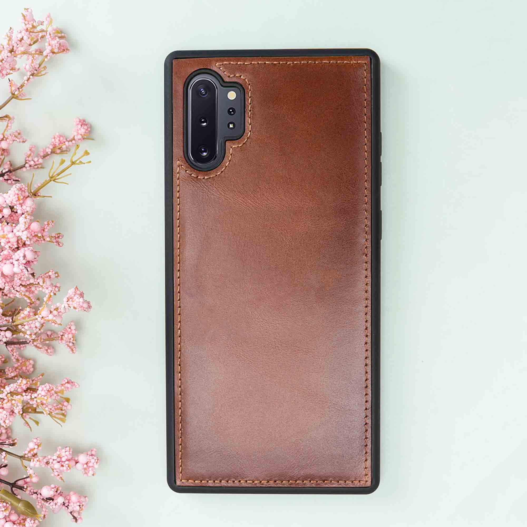 Magic Magnetic Detachable Leather Wallet Case for Samsung Galaxy Note 10 Plus / Note 10 Plus 5G - EFFECT BROWN - saracleather