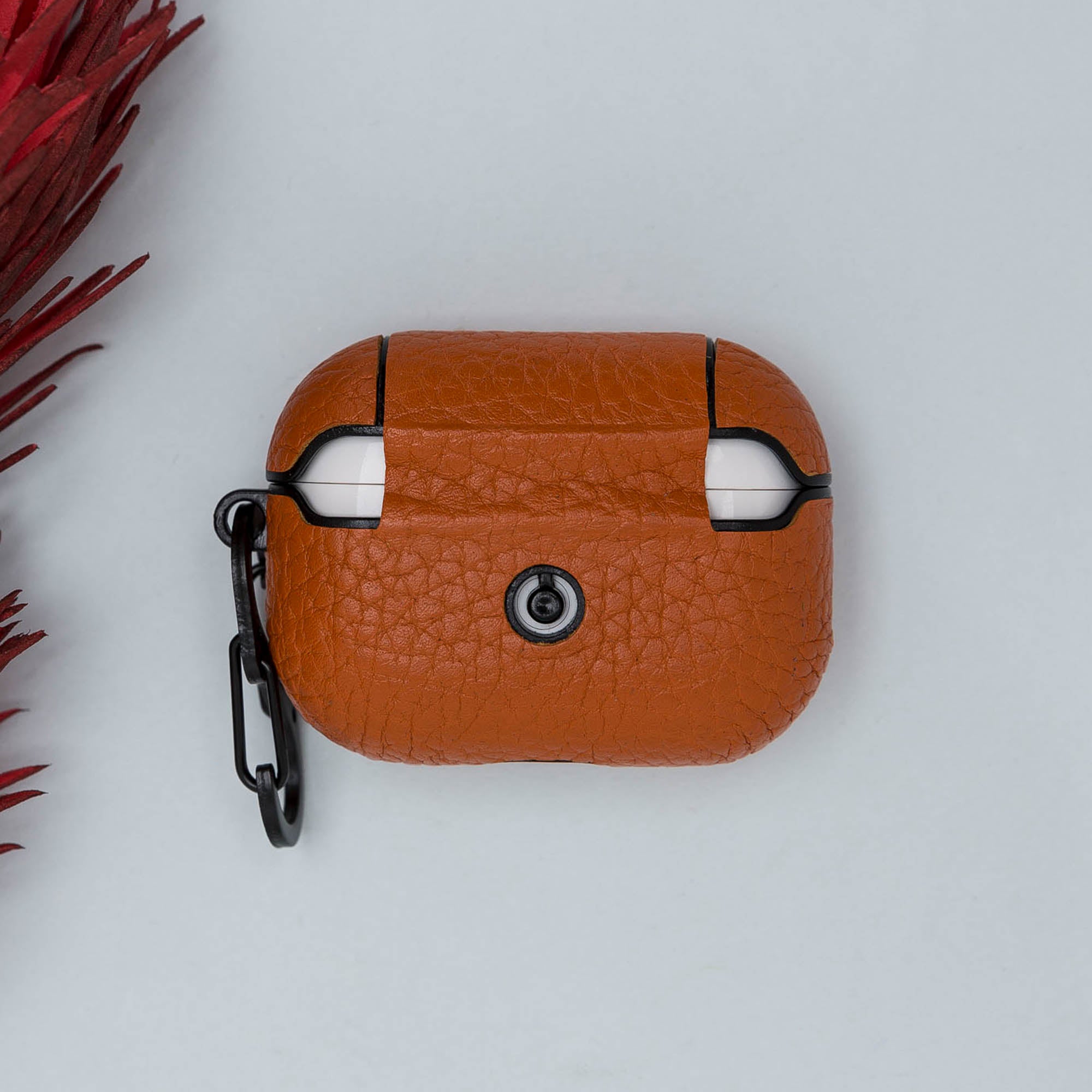 Juni Leather Capsule Case for AirPods Pro - ORANGE - saracleather