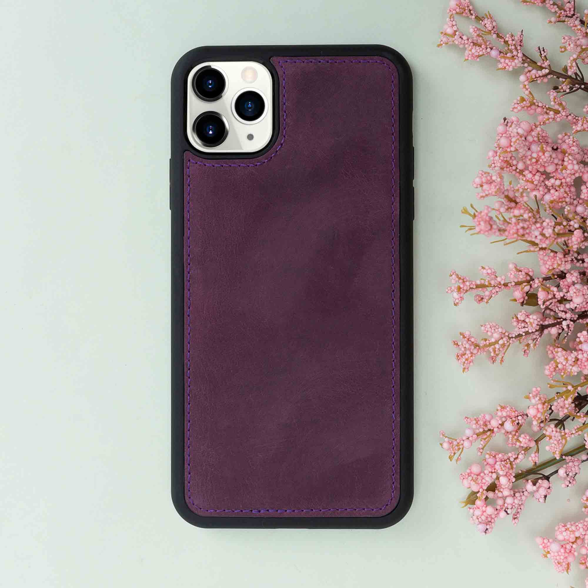 Magic Magnetic Detachable Leather Wallet Case for iPhone 11 Pro (5.8") - PURPLE - saracleather