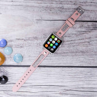 Ferro Stony Strap - Full Grain Leather Band for Apple Watch - PINK - saracleather