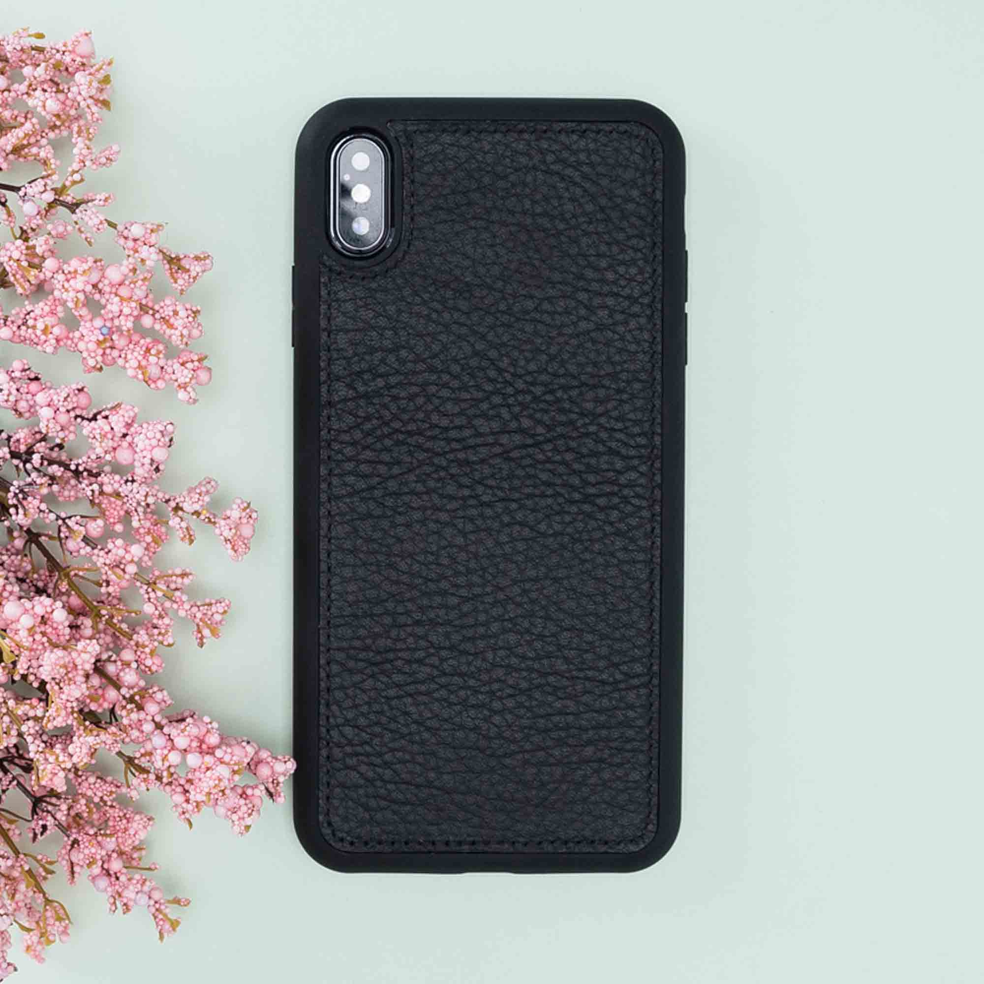 Magic Magnetic Detachable Leather Wallet Case for iPhone XS Max (6.5") - PATTERNED BLACK - saracleather