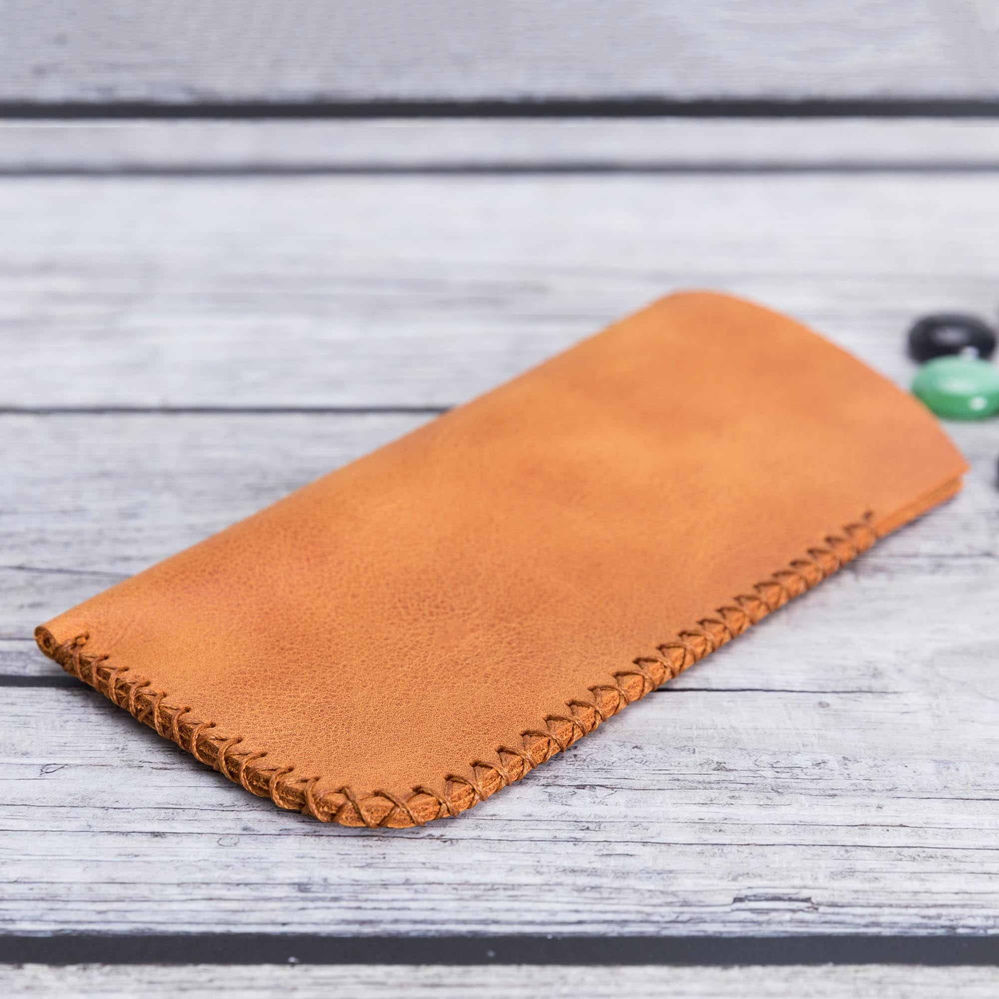 Leather Case For Glasses - TAN - saracleather