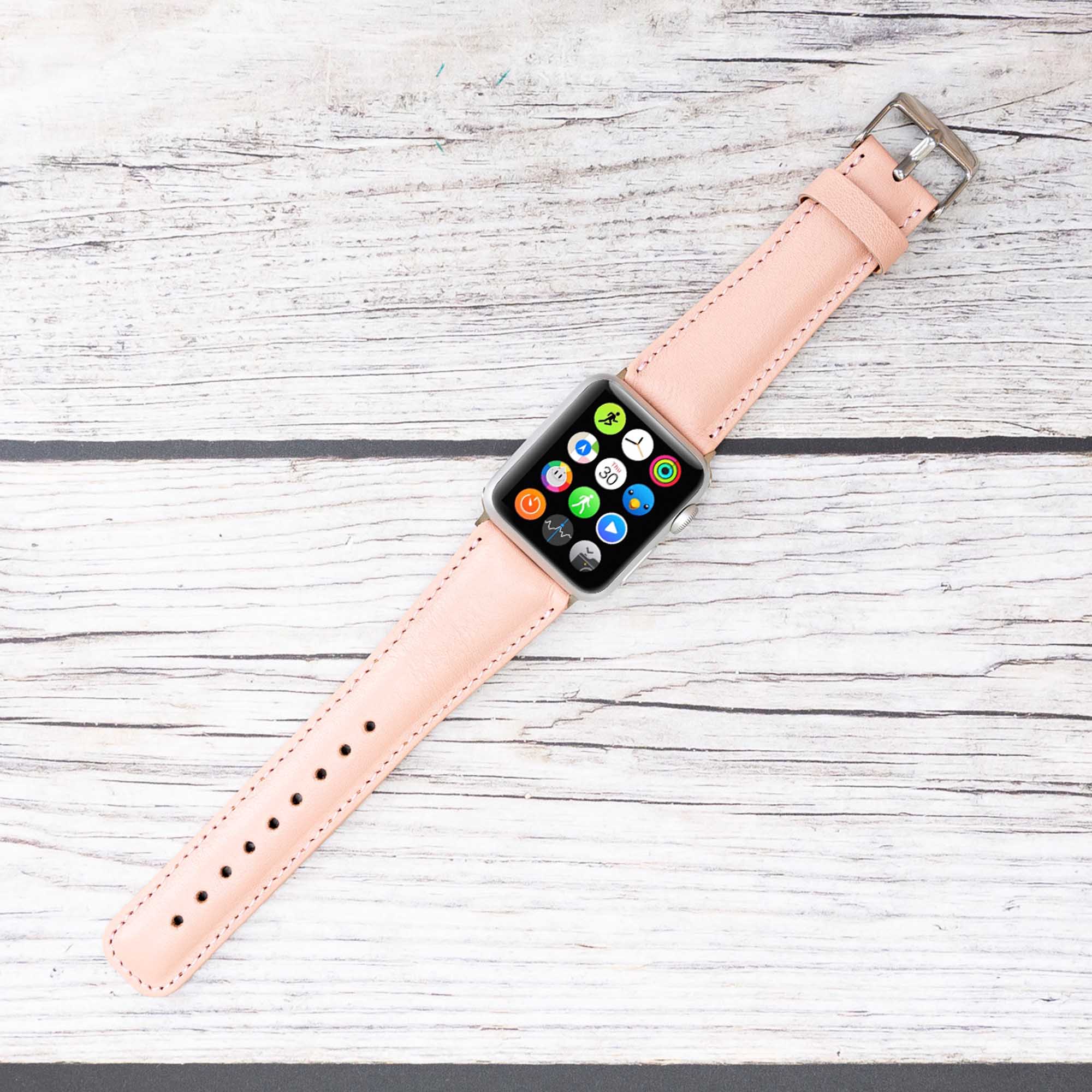 Full Grain Leather Band for Apple Watch - PINK - saracleather