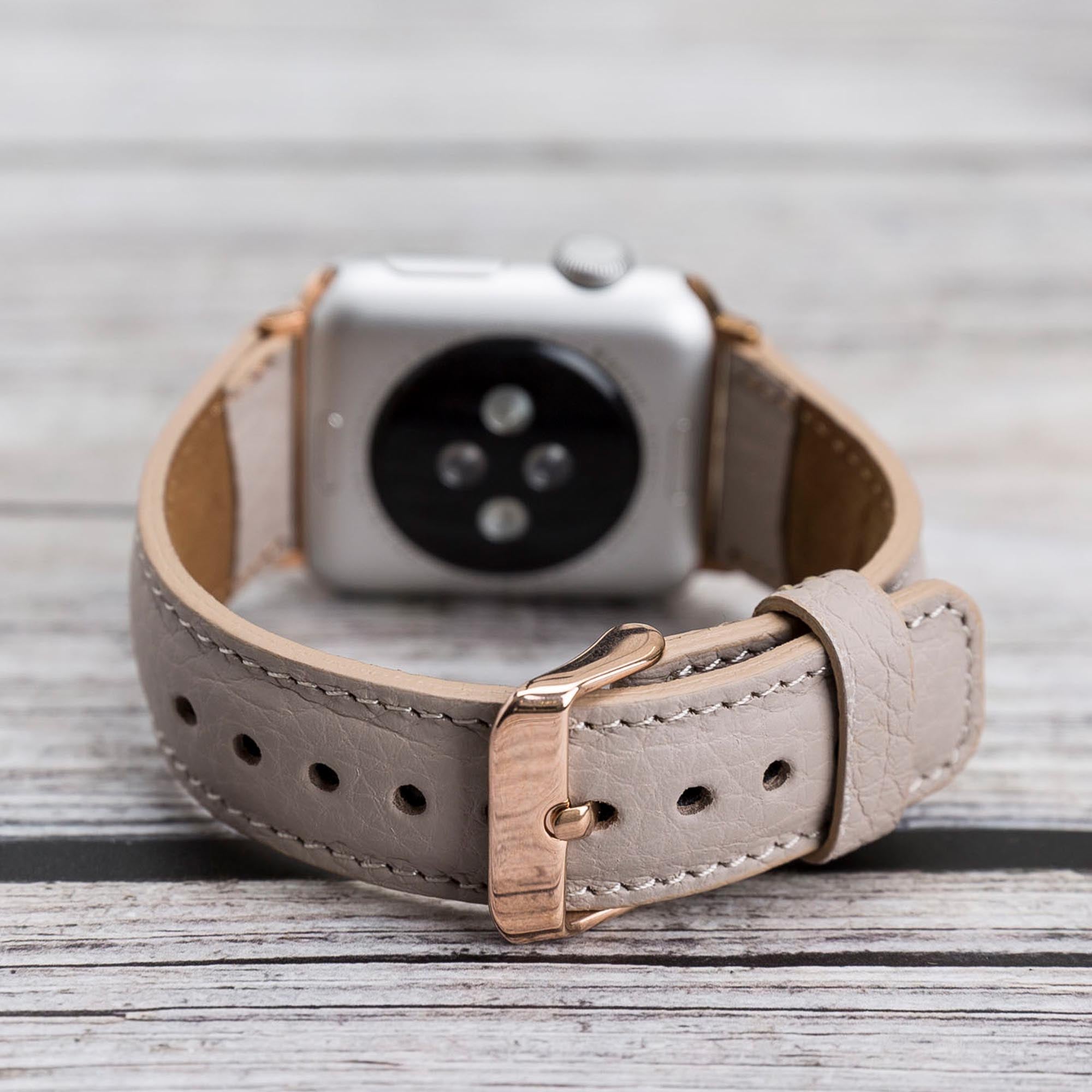 Full Grain Leather Band for Apple Watch - GREY - saracleather