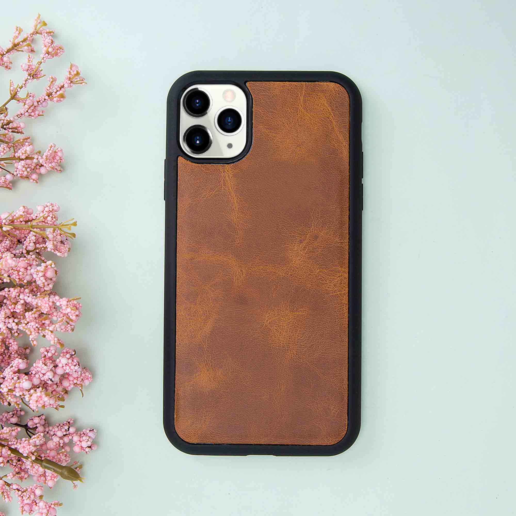 Liluri Magnetic Detachable Leather Wallet Case for iPhone 11 Pro Max (6.5") - TAN - saracleather