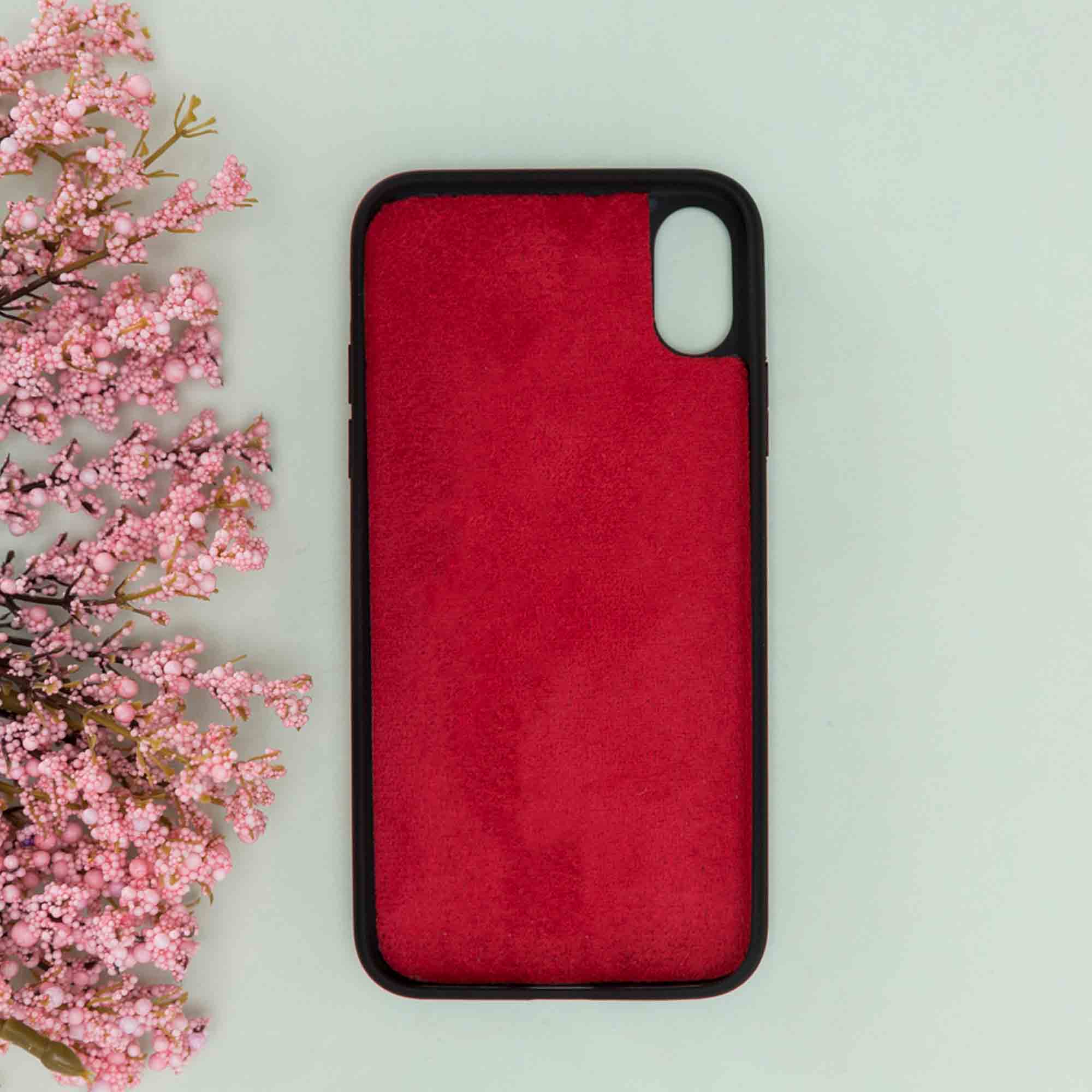 Flex Cover Leather Case for iPhone XS Max (6.5") - EFFECT RED - saracleather