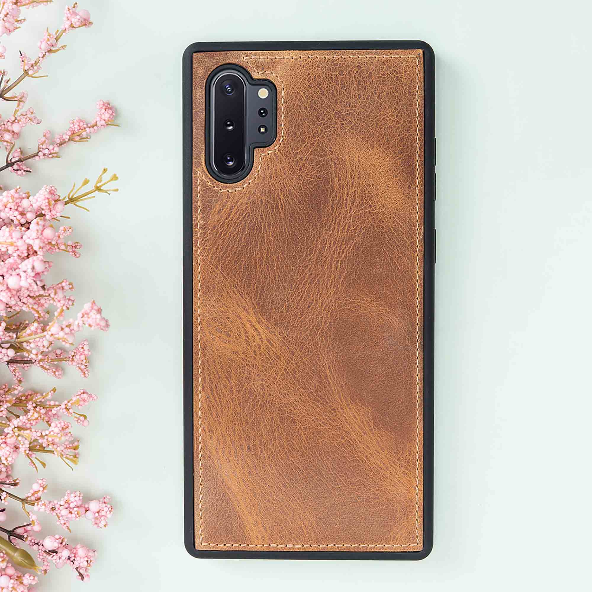 Magic Magnetic Detachable Leather Wallet Case for Samsung Galaxy Note 10 Plus / Note 10 Plus 5G - TAN - saracleather