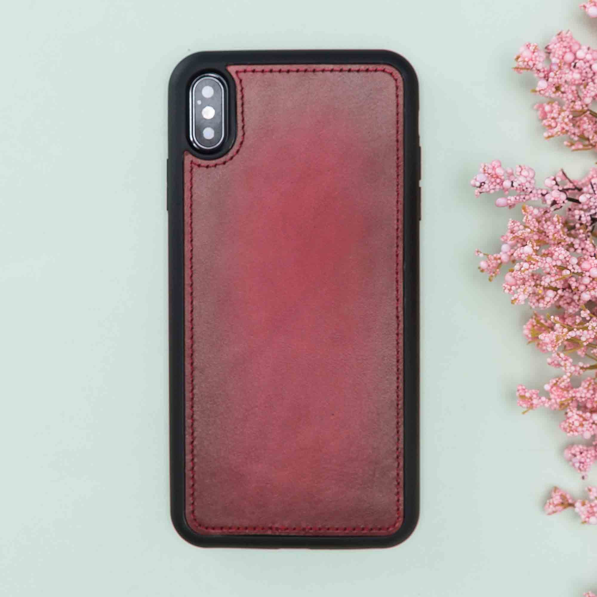 Magic Magnetic Detachable Leather Wallet Case for iPhone XS Max (6.5") - RED - saracleather