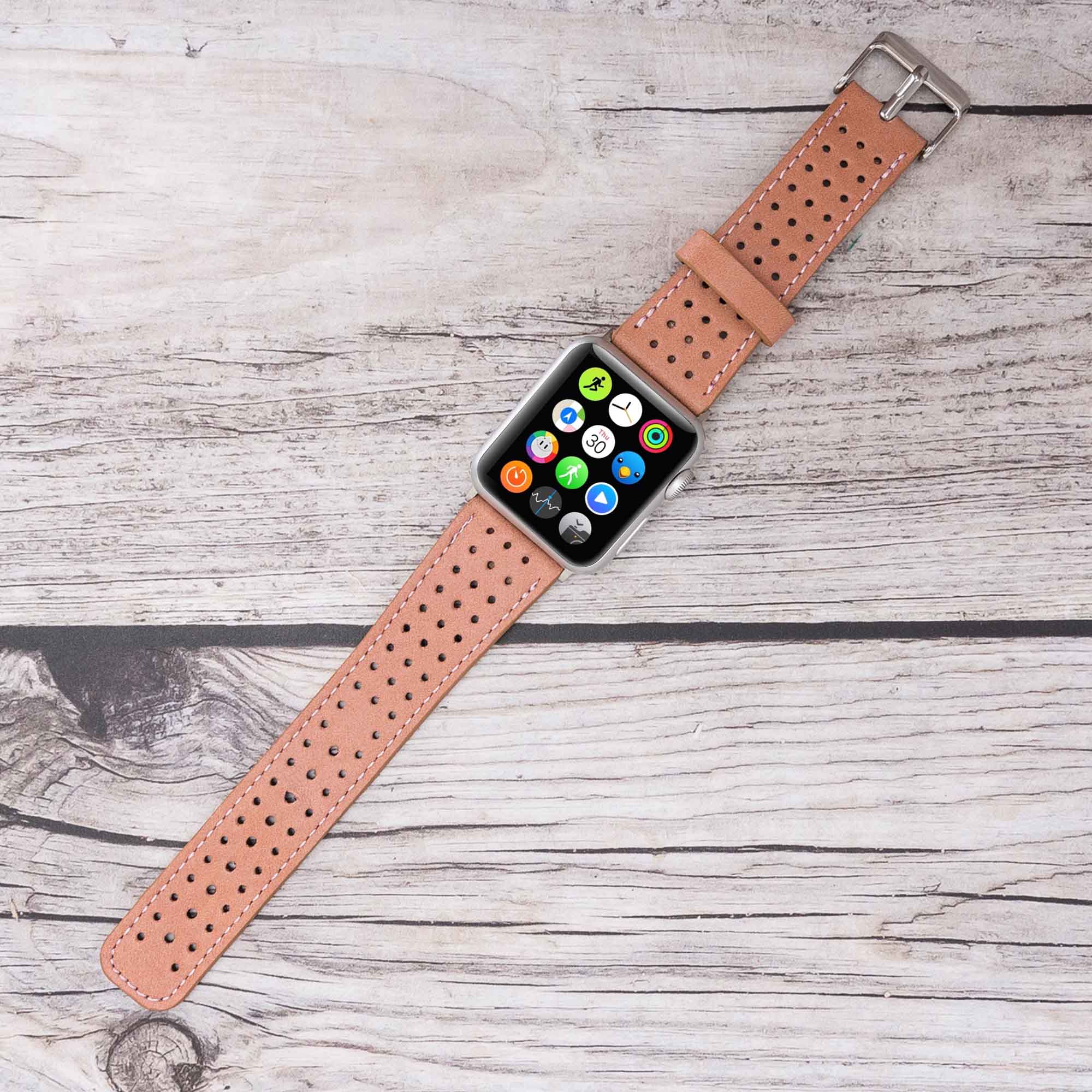 Full Grain Leather Band for Apple Watch - PINK - saracleather