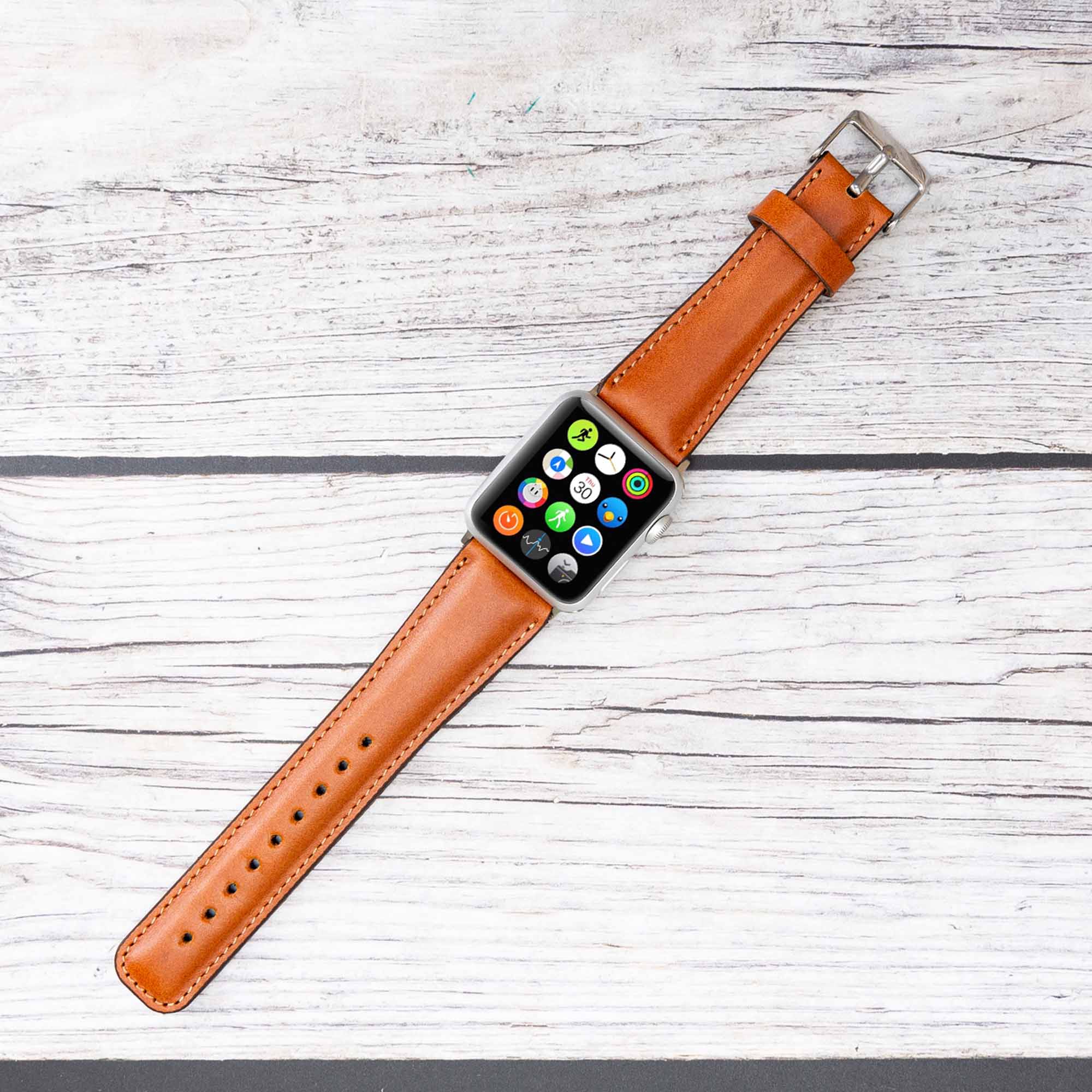 Full Grain Leather Band for Apple Watch - TAN - saracleather