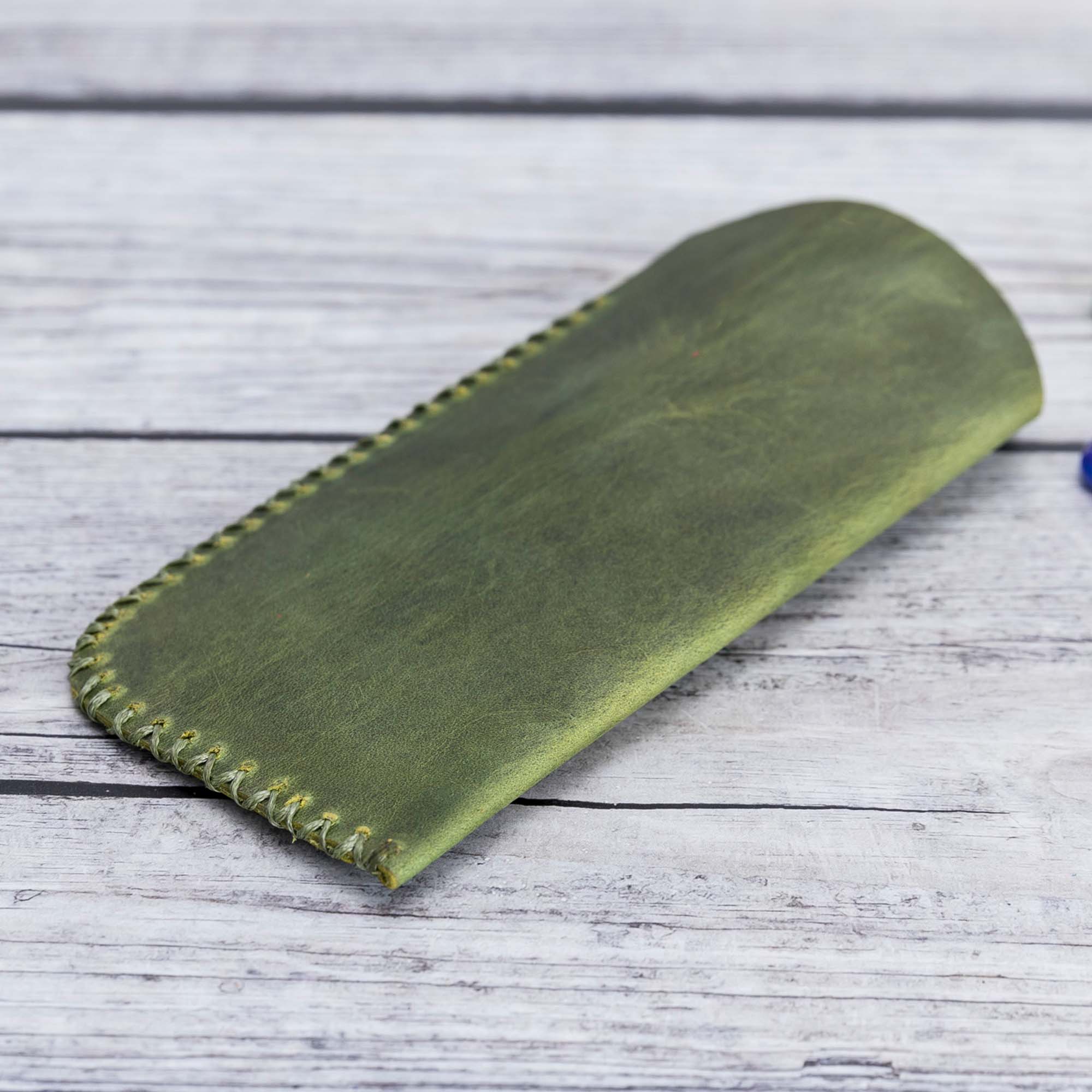 Leather Case For Glasses - GREEN - saracleather