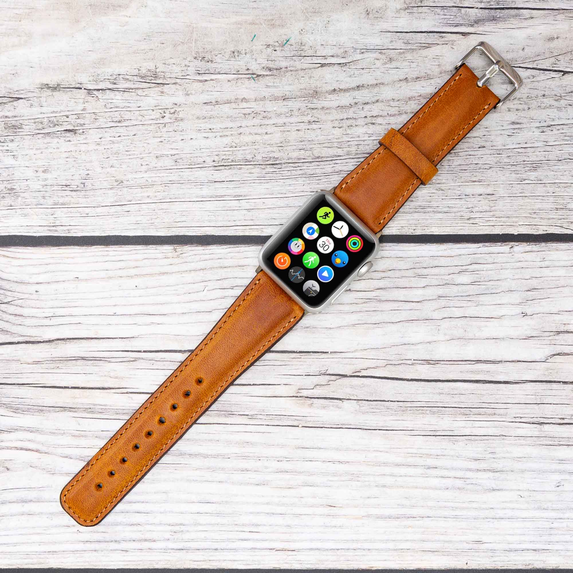 Full Grain Leather Band for Apple Watch - TAN - saracleather