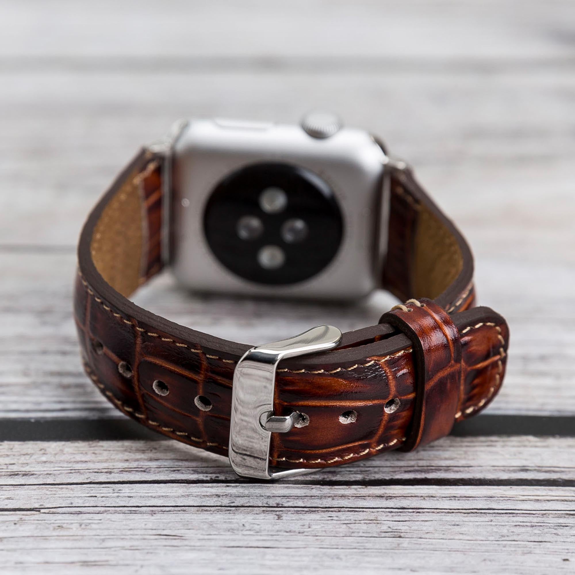 Full Grain Leather Band for Apple Watch - BROWN - saracleather