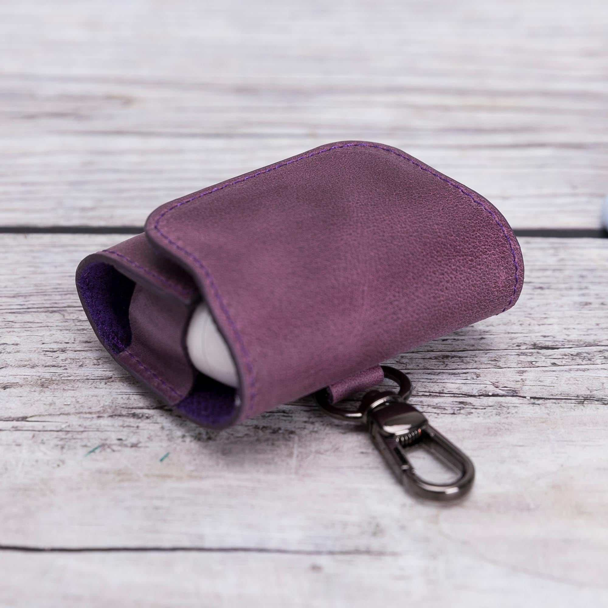 Mai Magnet Leather Case for AirPods Pro - PURPLE - saracleather