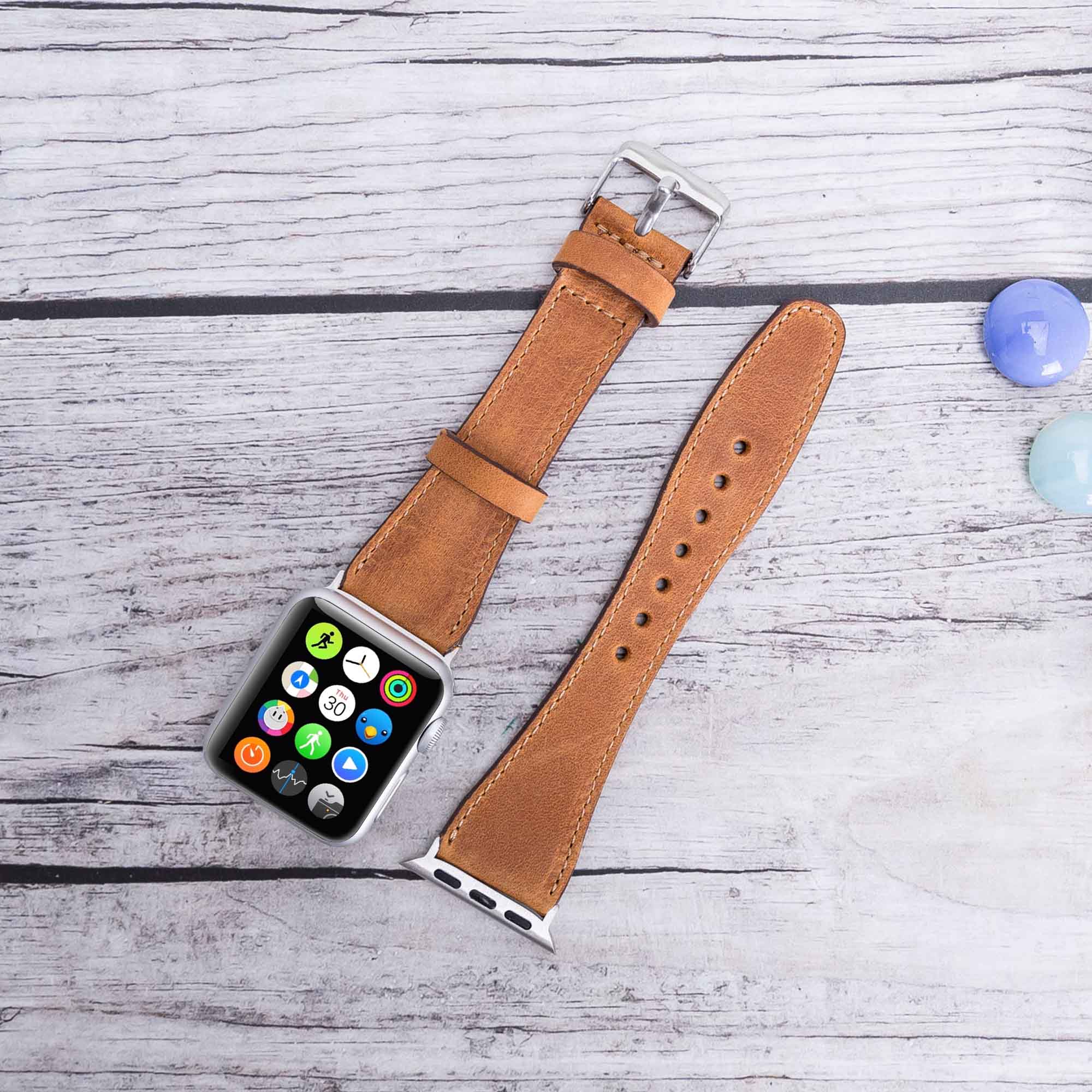 Full Grain Leather Band for Apple Watch - TAN - saracleather