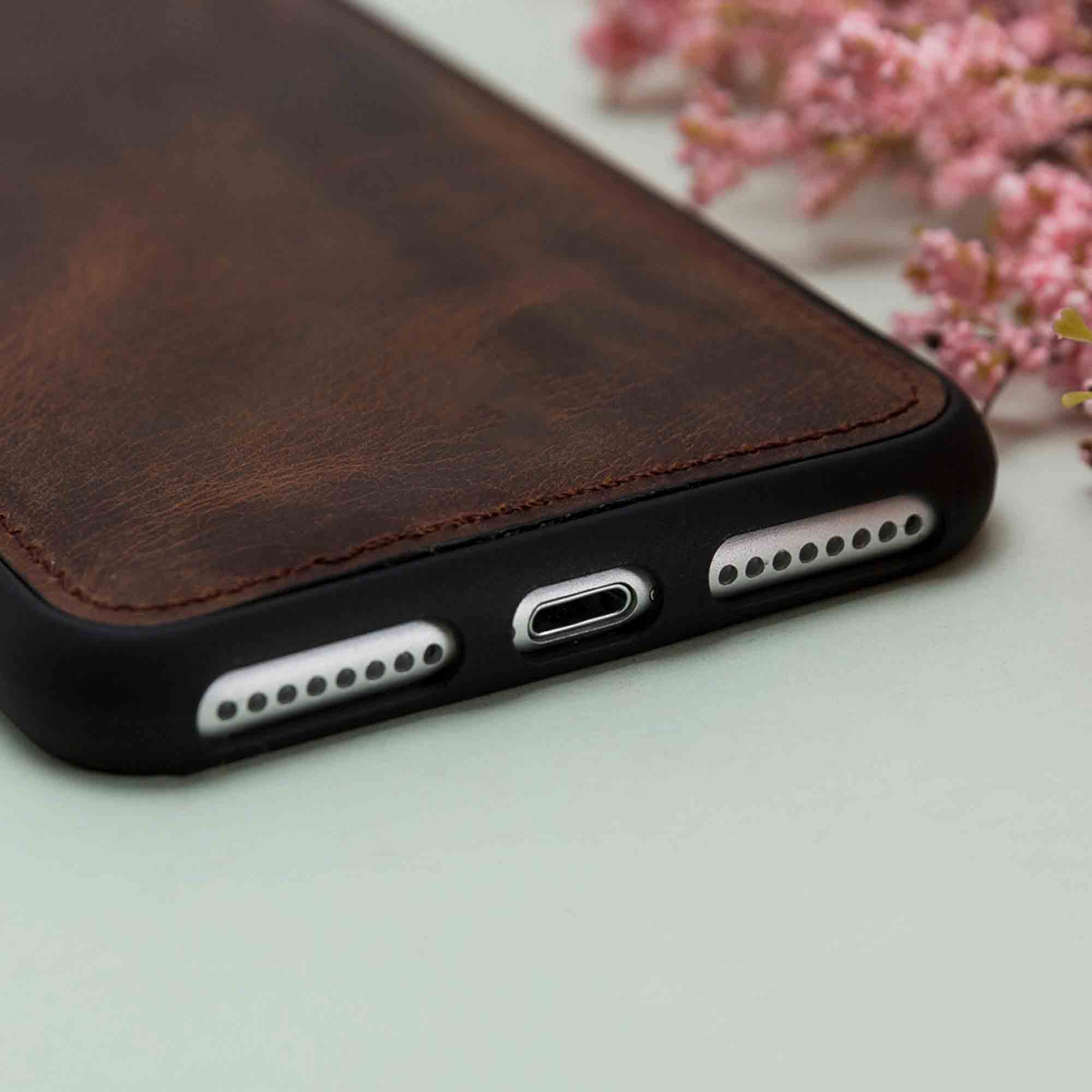 Flex Cover Leather Case for iPhone XS Max (6.5") - BROWN - saracleather