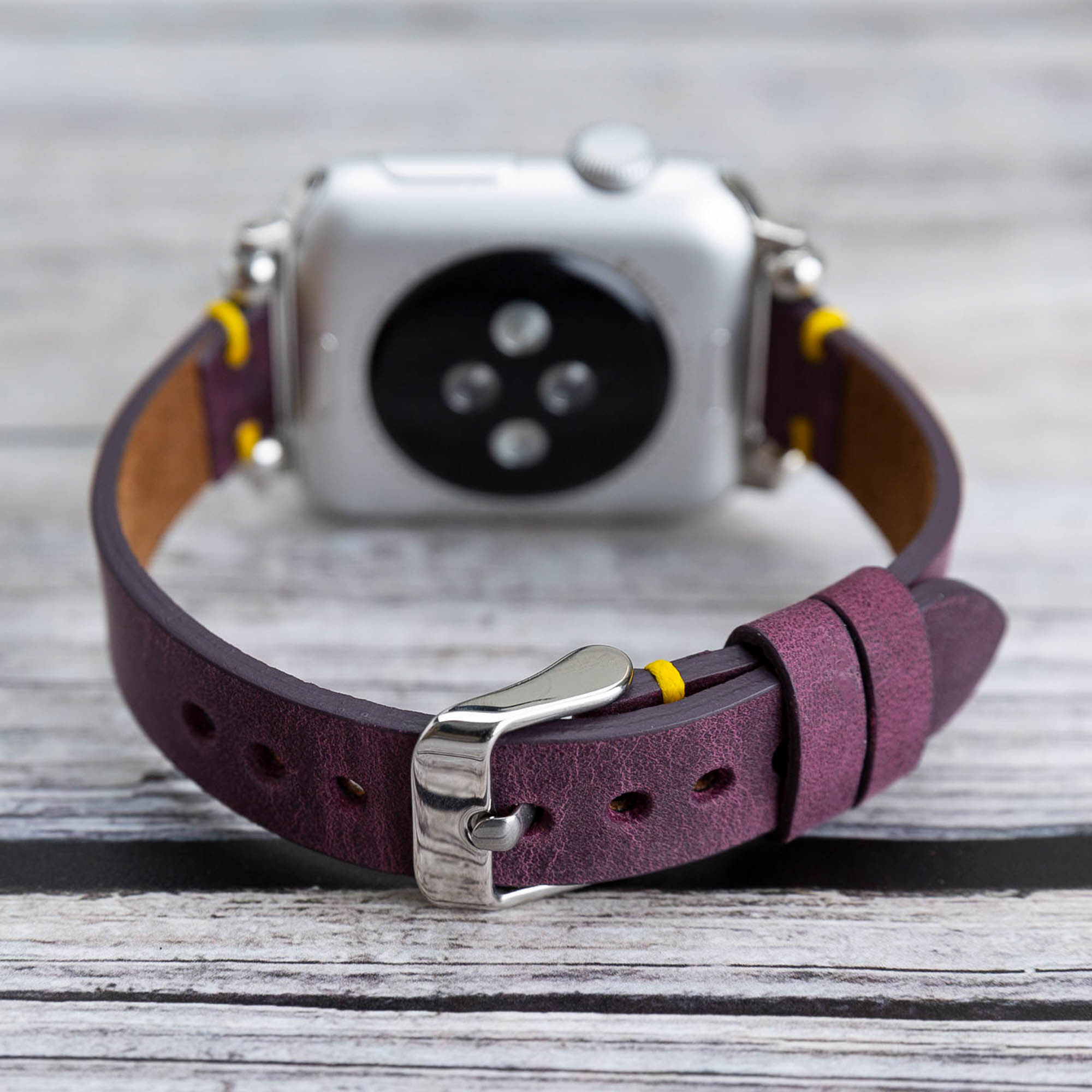 Ferro Strap - Full Grain Leather Band for Apple Watch - PURPLE - saracleather