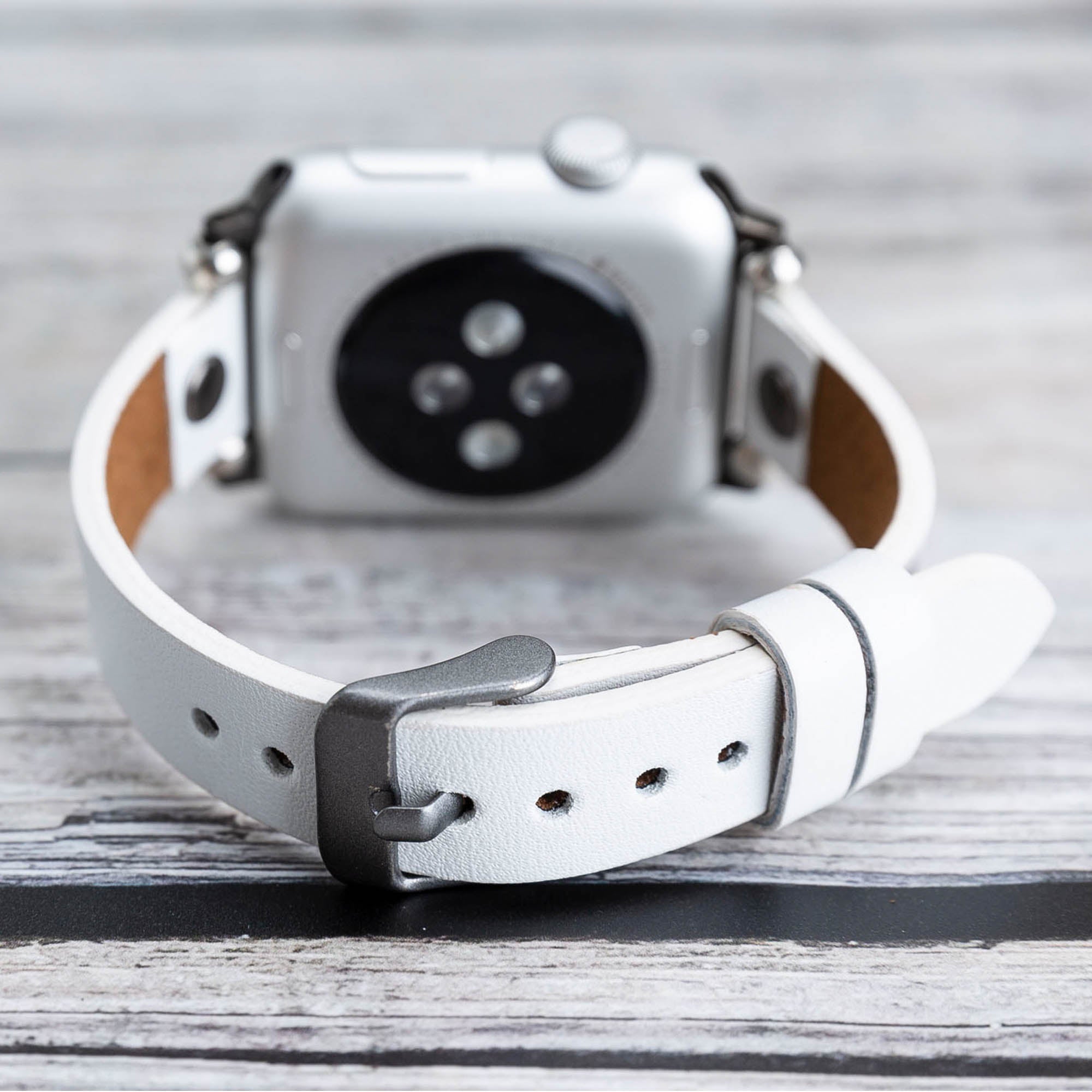 Ferro Strap - Full Grain Leather Band for Apple Watch - WHITE - saracleather