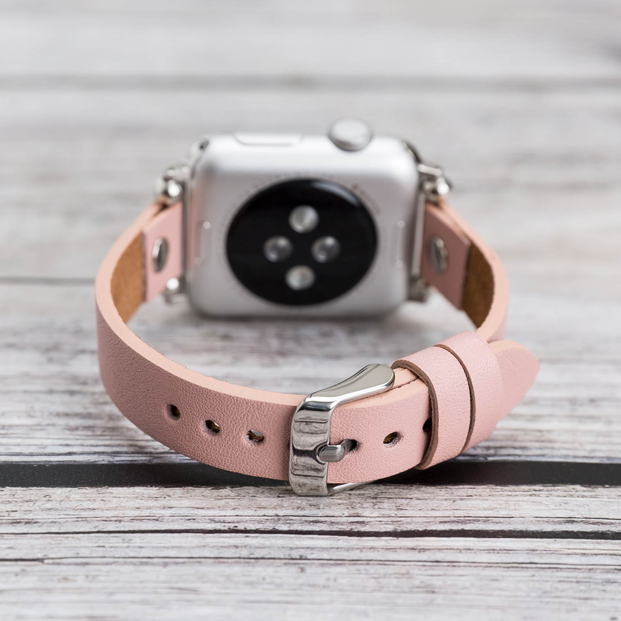 Ferro Strap - Full Grain Leather Band for Apple Watch - PINK - saracleather