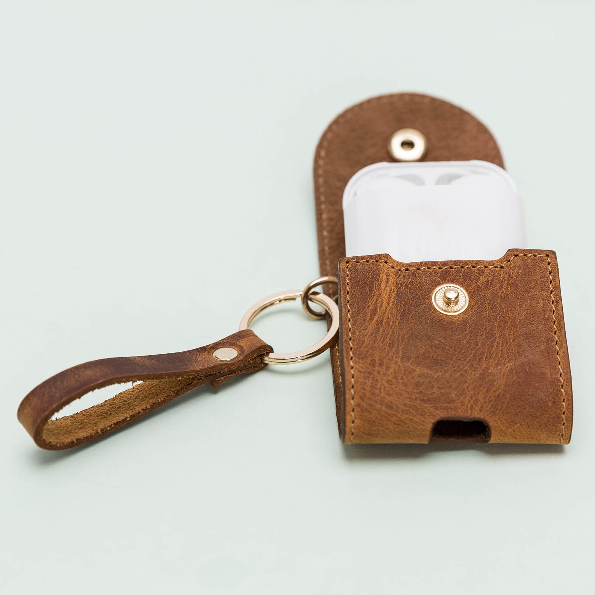 Mai Leather Case for AirPods 1 & 2 - TAN - saracleather