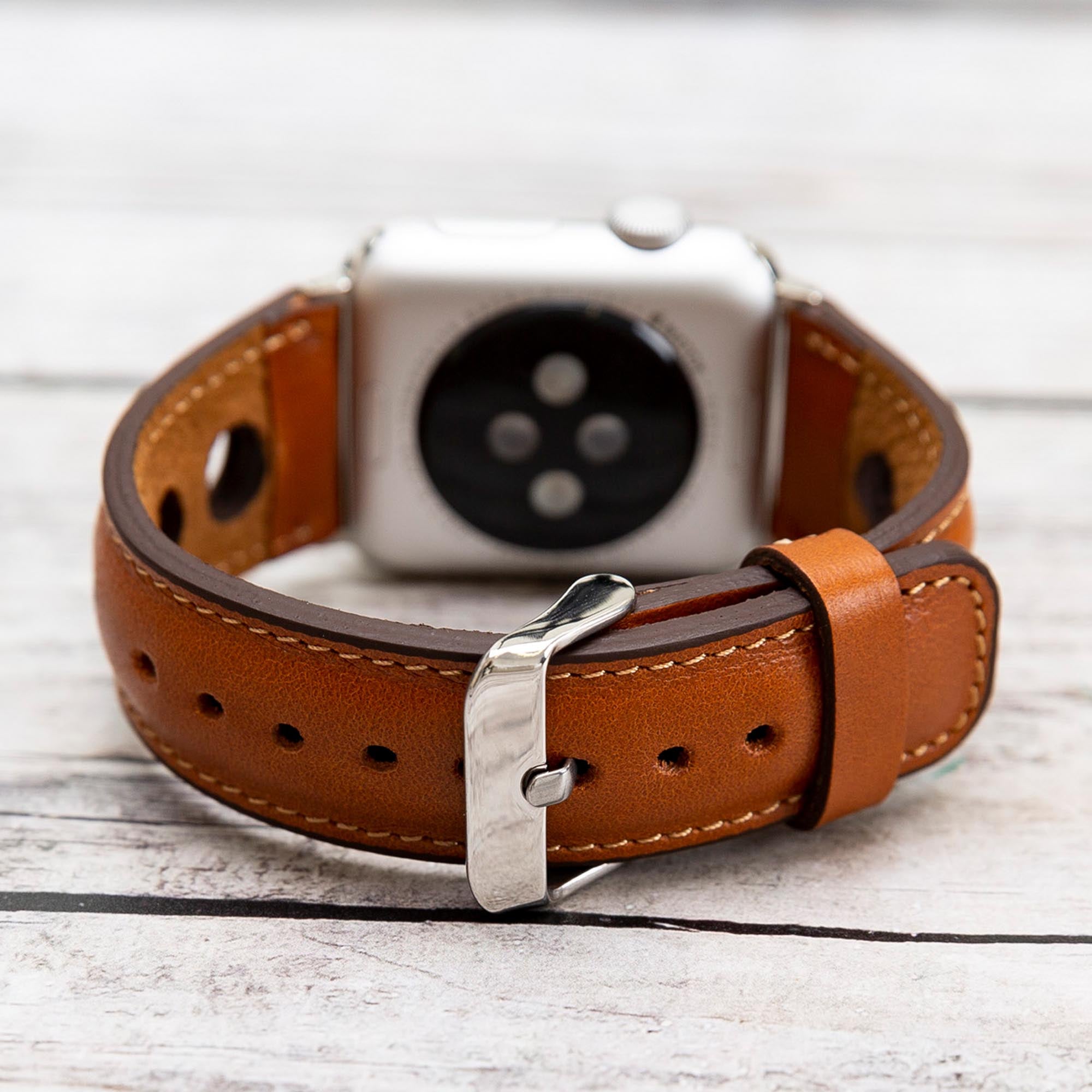 Holo Strap: Full Grain Leather Band for Apple Watch 38mm / 40mm - TAN - saracleather