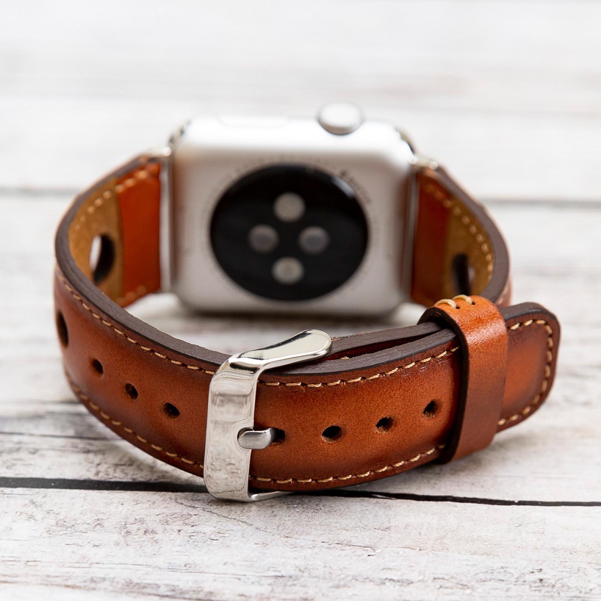 Holo Strap: Full Grain Leather Band for Apple Watch 38mm / 40mm - EFFECT TAN - saracleather