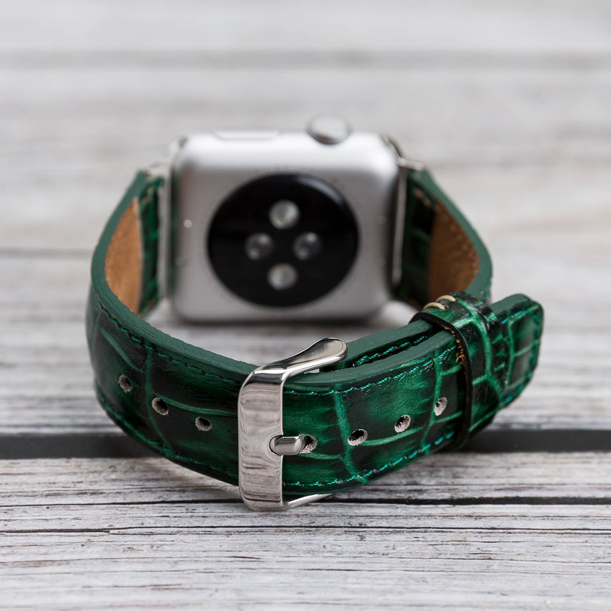 Full Grain Leather Band for Apple Watch - GREEN - saracleather