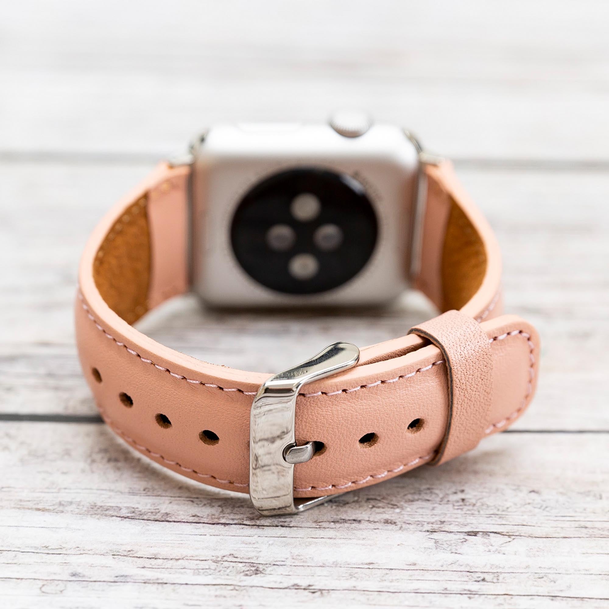 Full Grain Leather Band for Apple Watch - PINK - saracleather